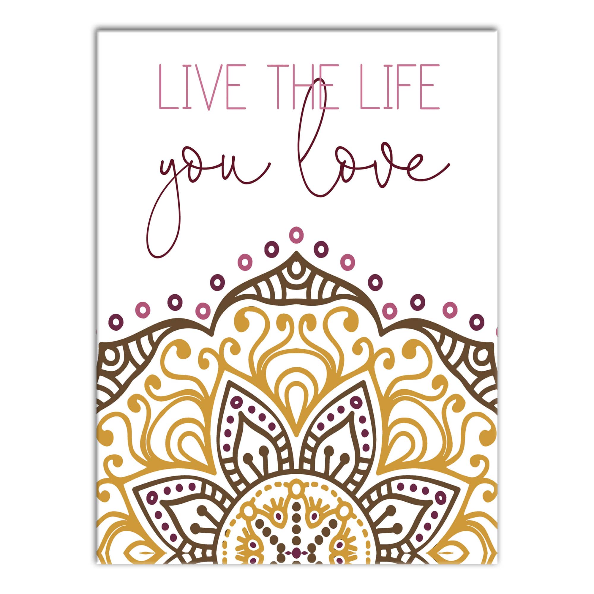 Live The Life You Love Yellow 12" x 16" Canvas Wall Art