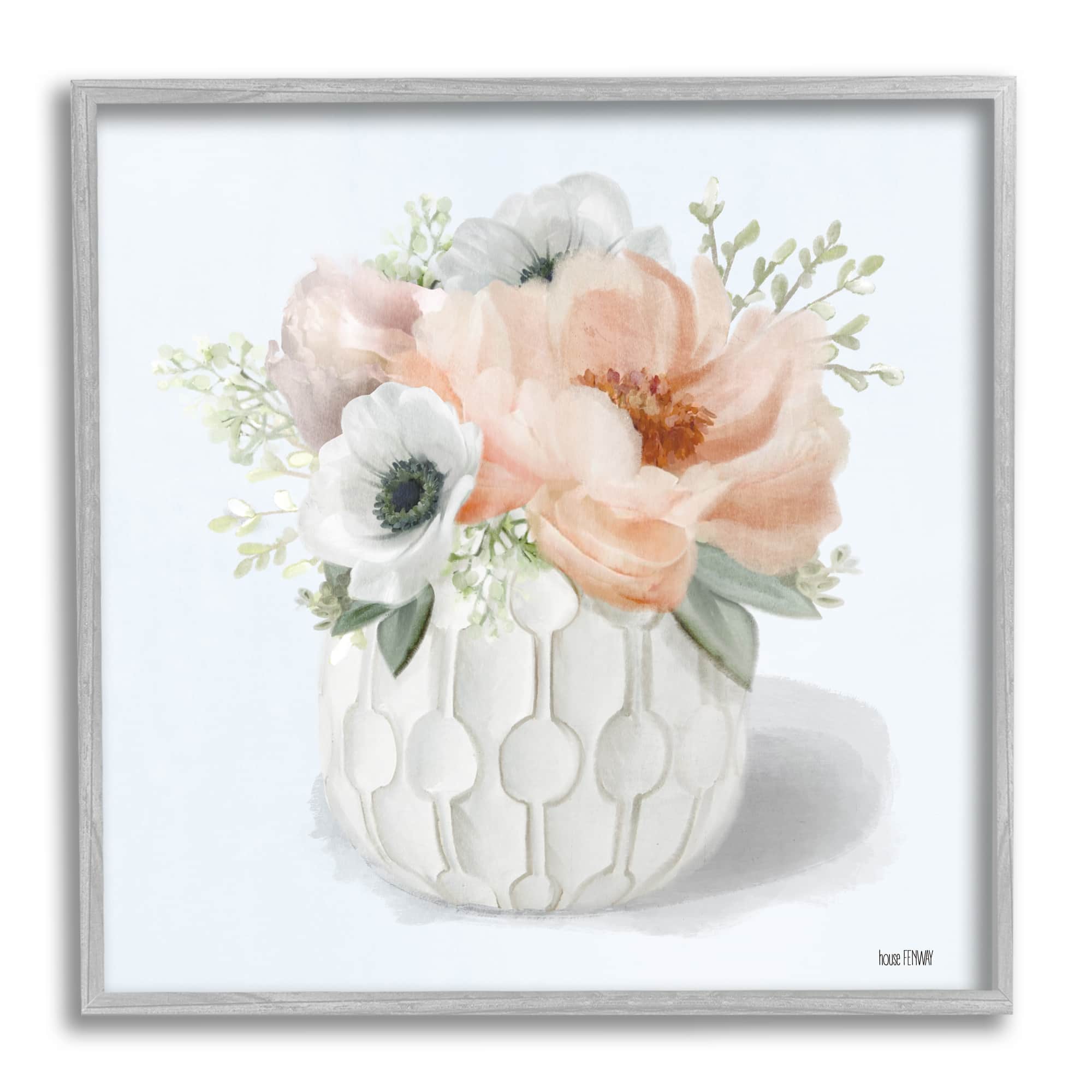 Stupell Industries Country Floral Bouquet In Geometric Planter Painting