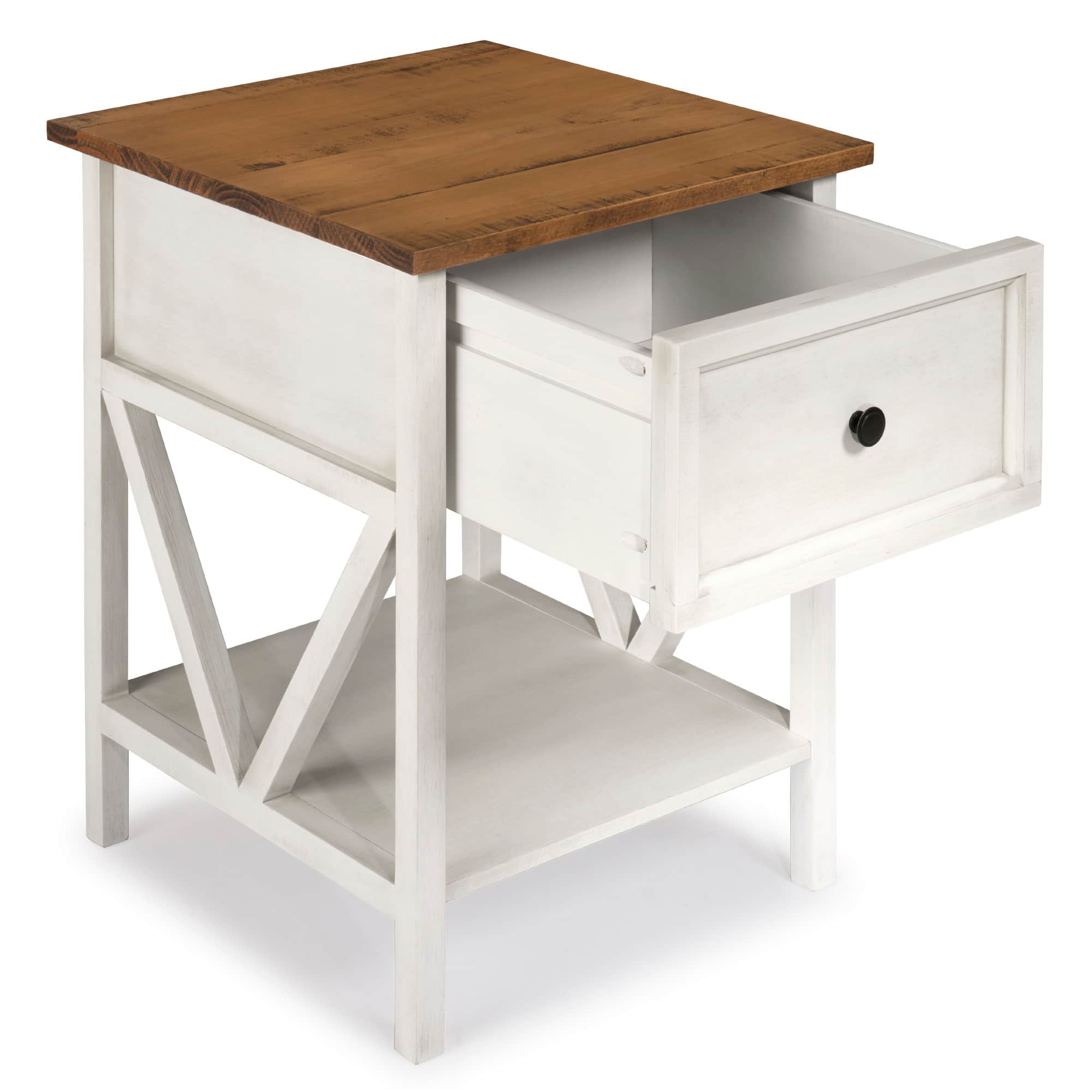 Walker Edison 19" 1-Drawer Wood Side Table