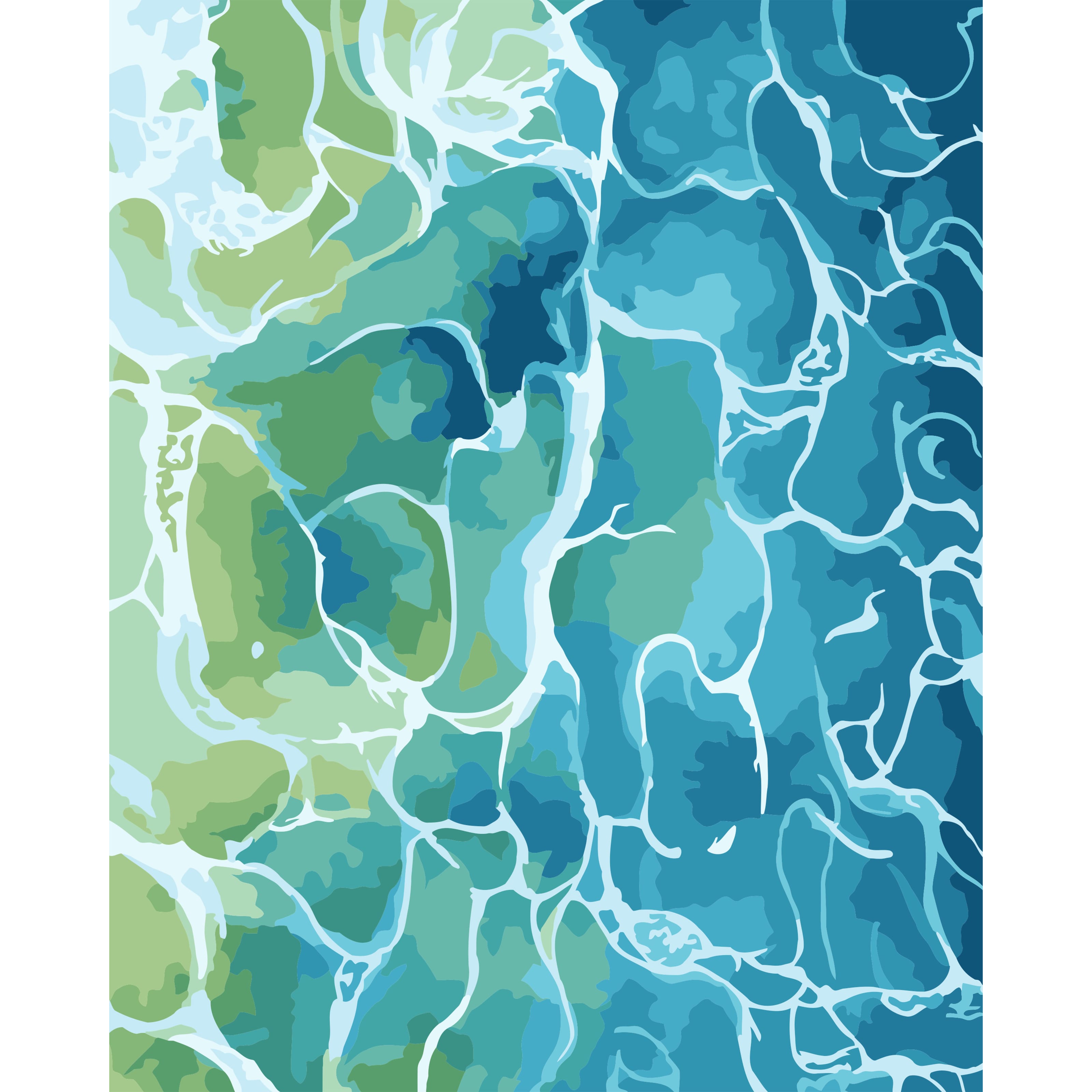 8&#x22; x 10&#x22; Abstract Water Paint-by-Number Kit with Wood Display Hanger by Artist&#x27;s Loft&#xAE;