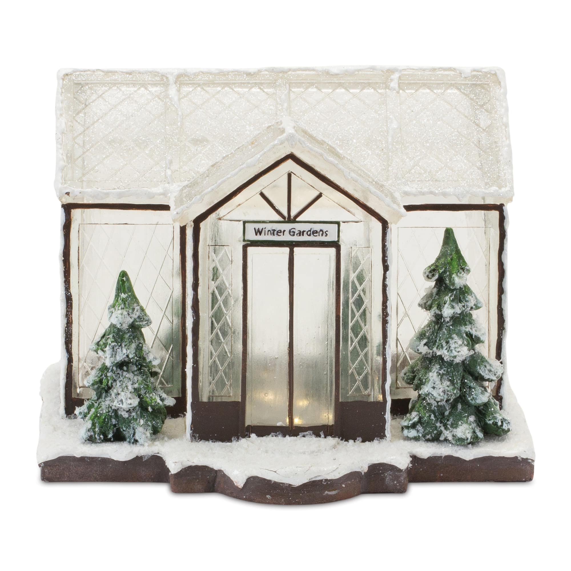 10&#x22; Winter Garden Greenhouse LED Tabletop Town D&#xE9;cor