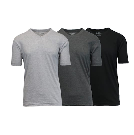 Galaxy by Harvic Men's Short Sleeve V-Neck T-Shirt 3 Pack | Adult ...