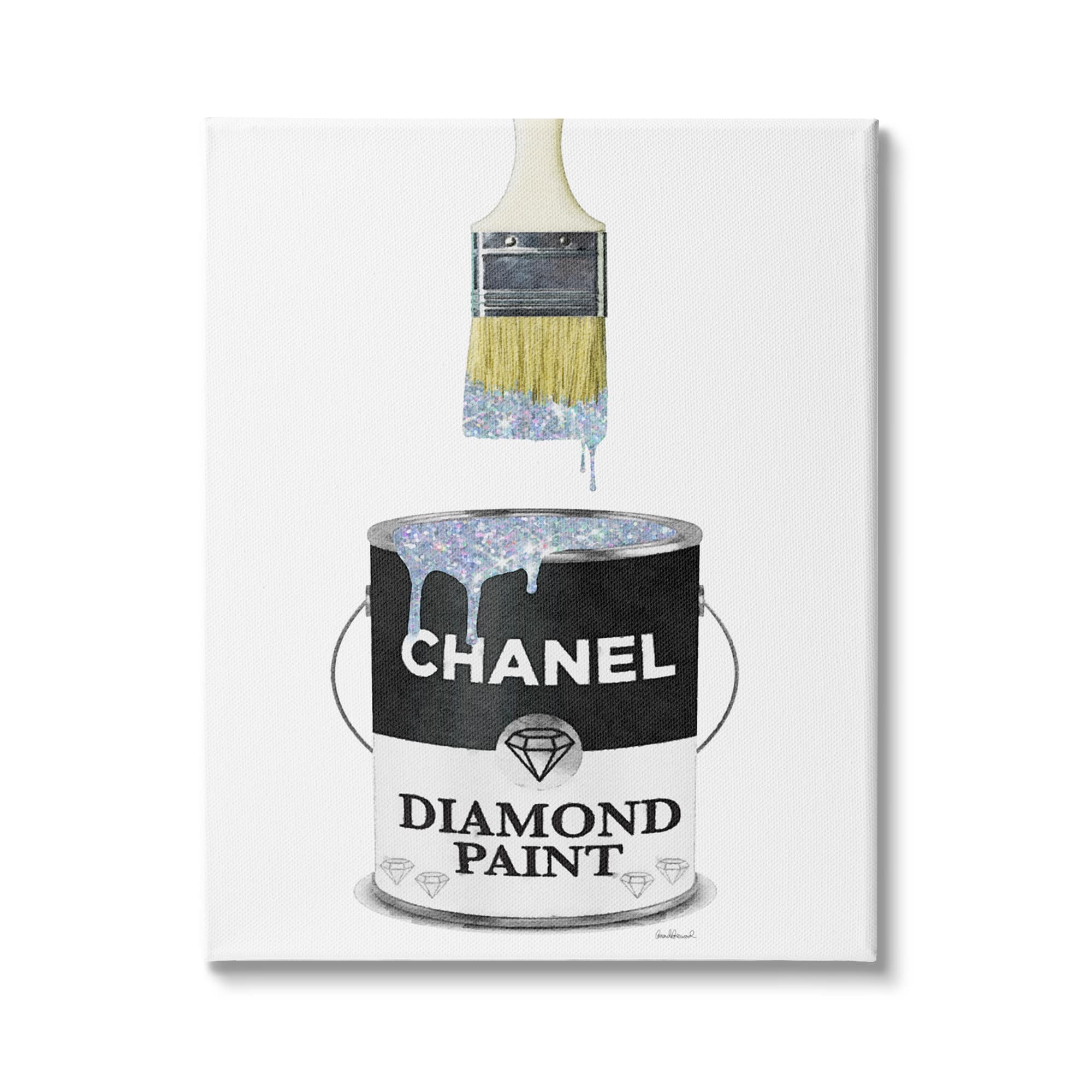 Stupell Industries Glam Pop Fashion Diamond Paint Deluxe Designer Black Canvas Wall Art