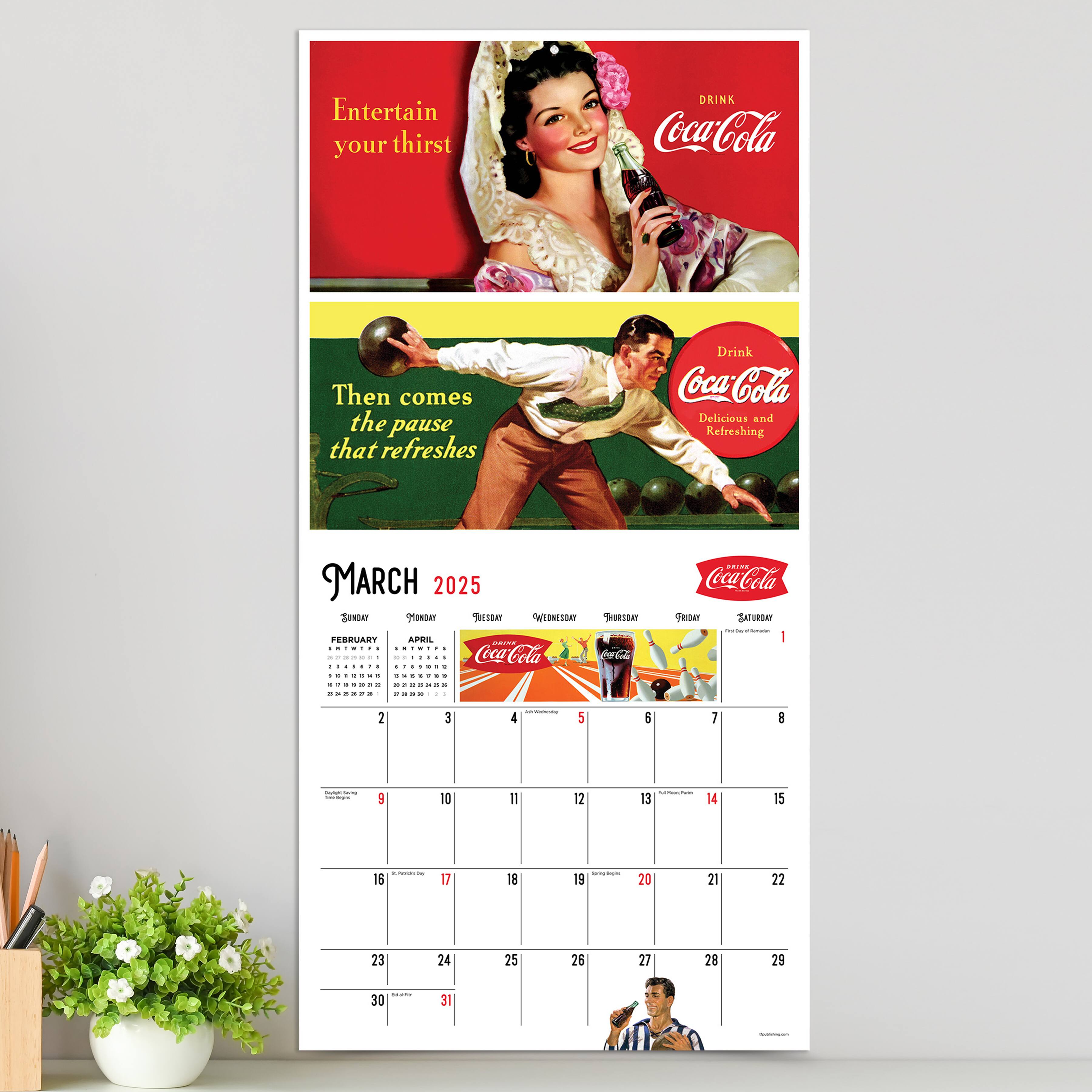 TF Publishing 2025 Coca-Cola: Vintage Nostalgia Wall Calendar