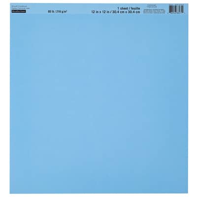Light Blue Smooth Cardstock Paper by Recollections®, 12" x 12" image