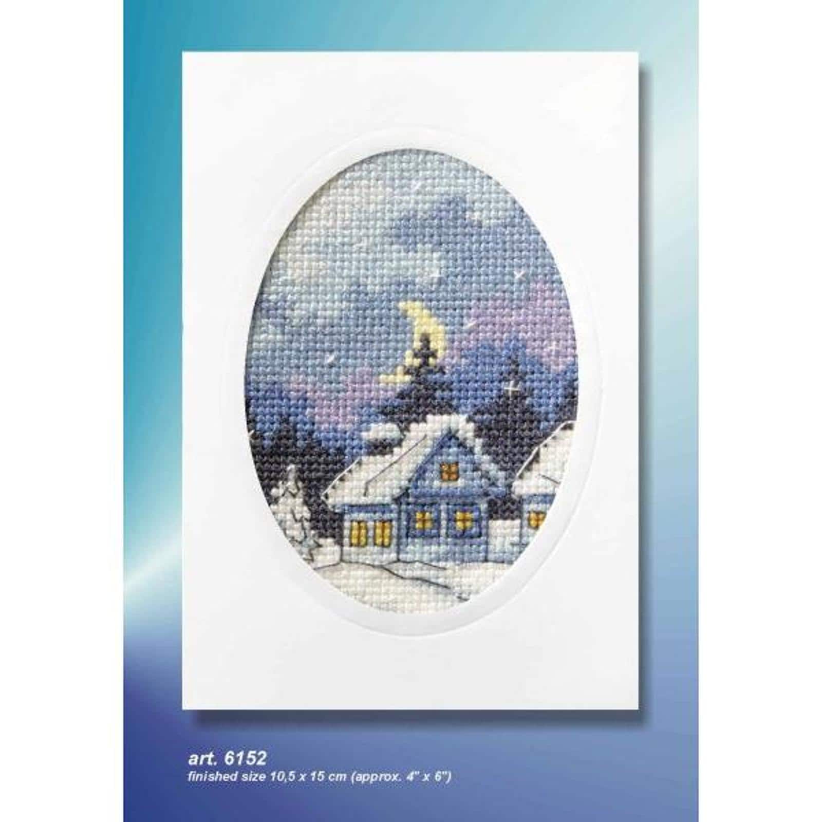 Orchidea Complete Cross Stitch Kit - Greetings Card Winter Night