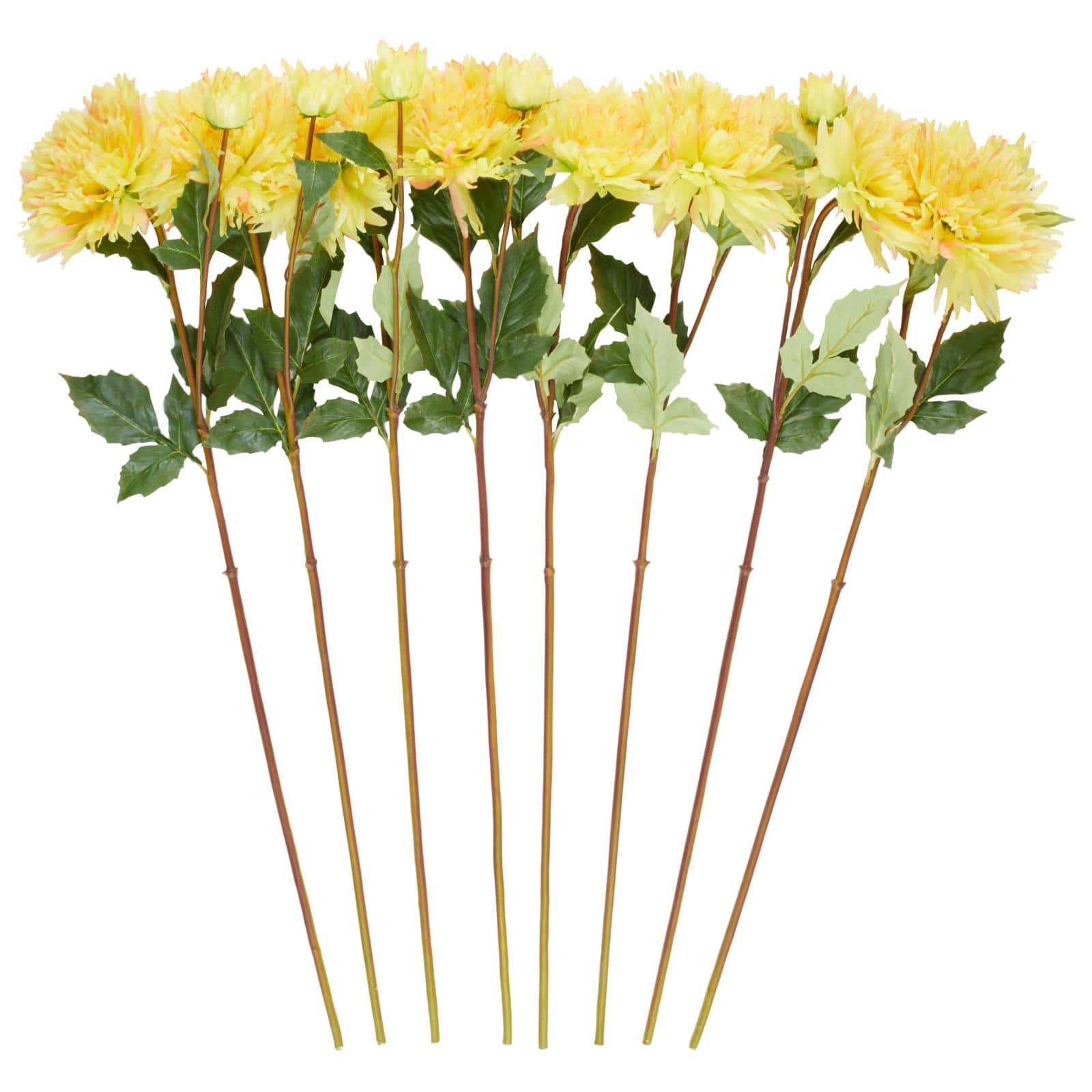 31.5" Yellow Dahlia Artificial Flower Stem, 8ct.