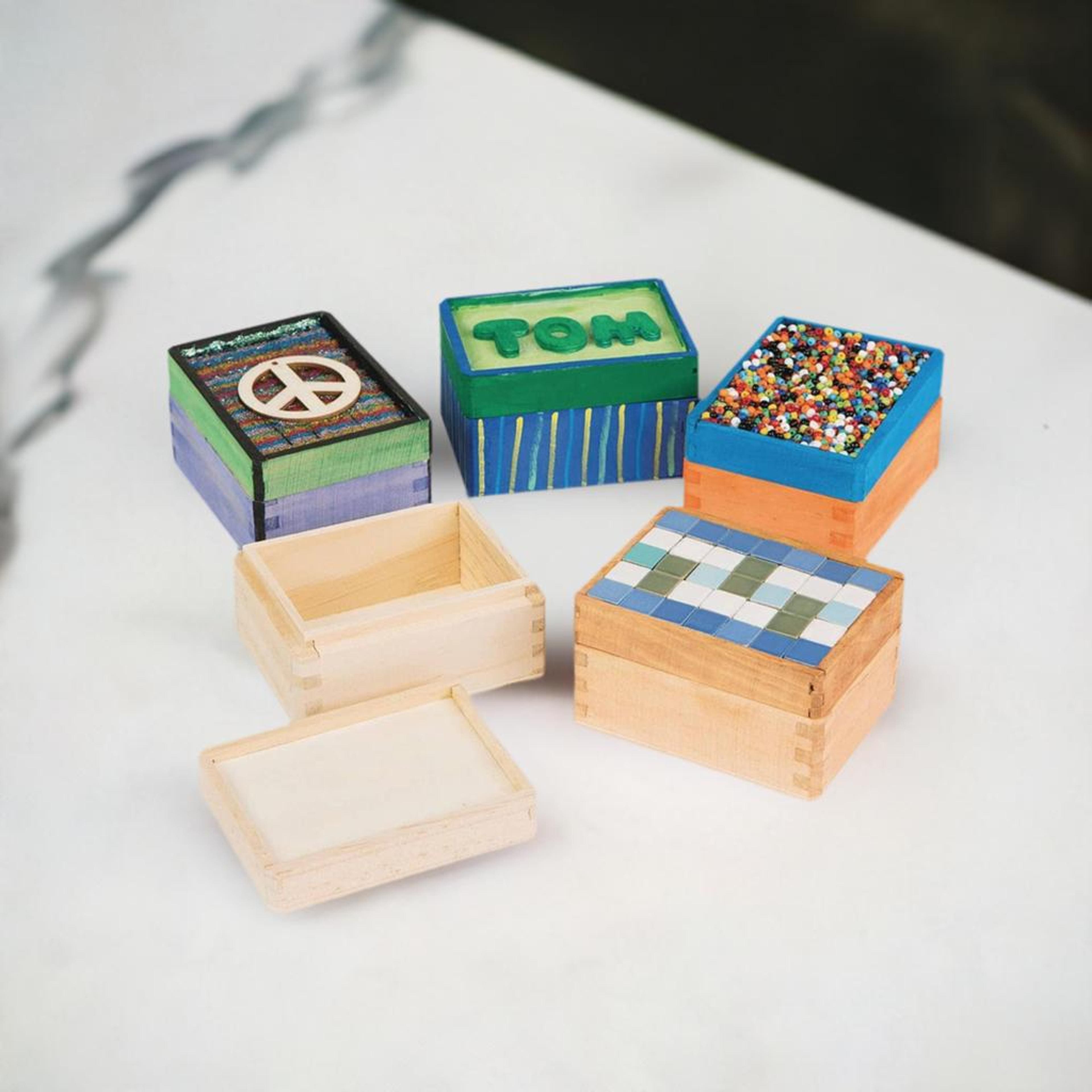 S&S Worldwide® Unfinished Wooden Trinket Box, 12ct.