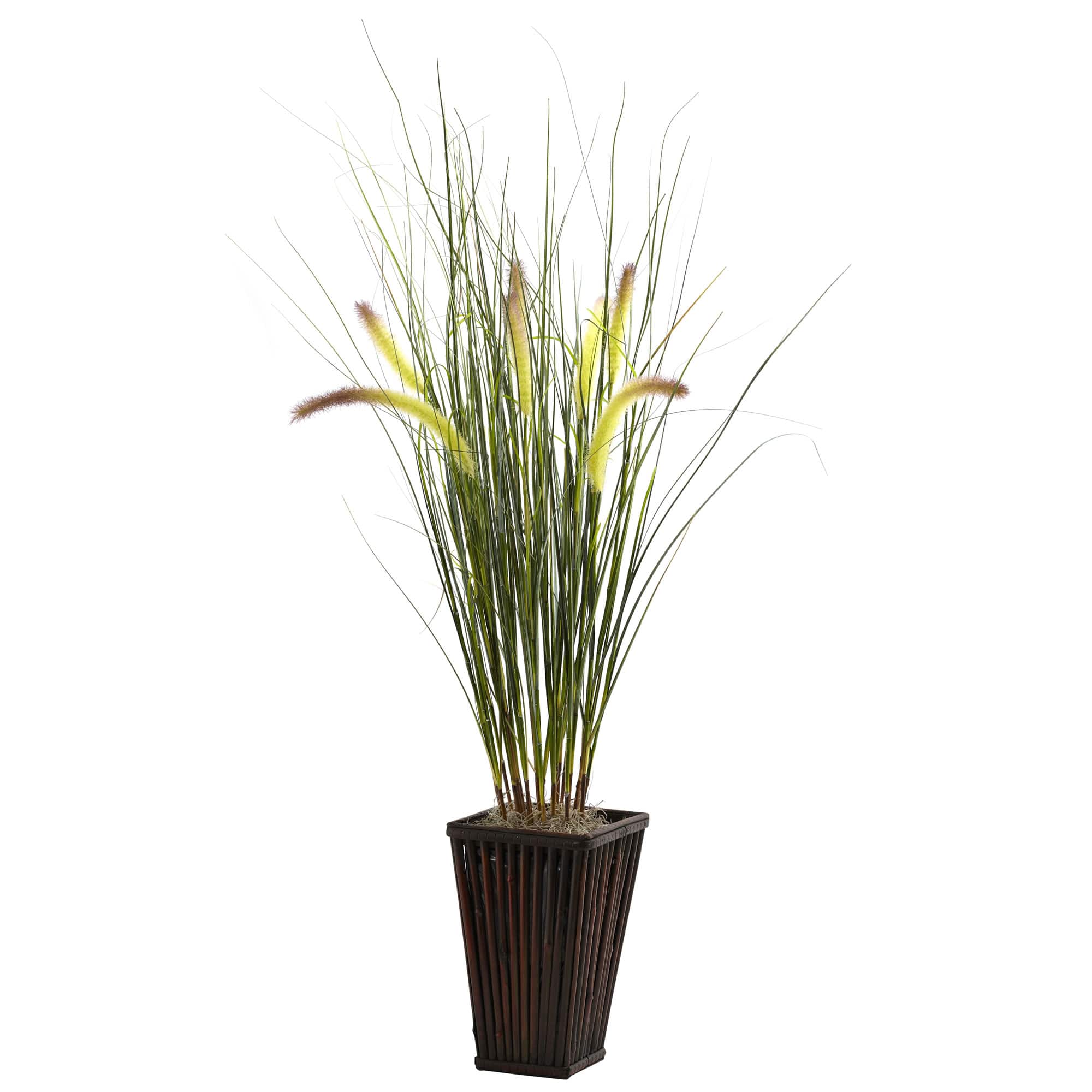 3ft. Grass with Cattails &#x26; Bamboo Planter