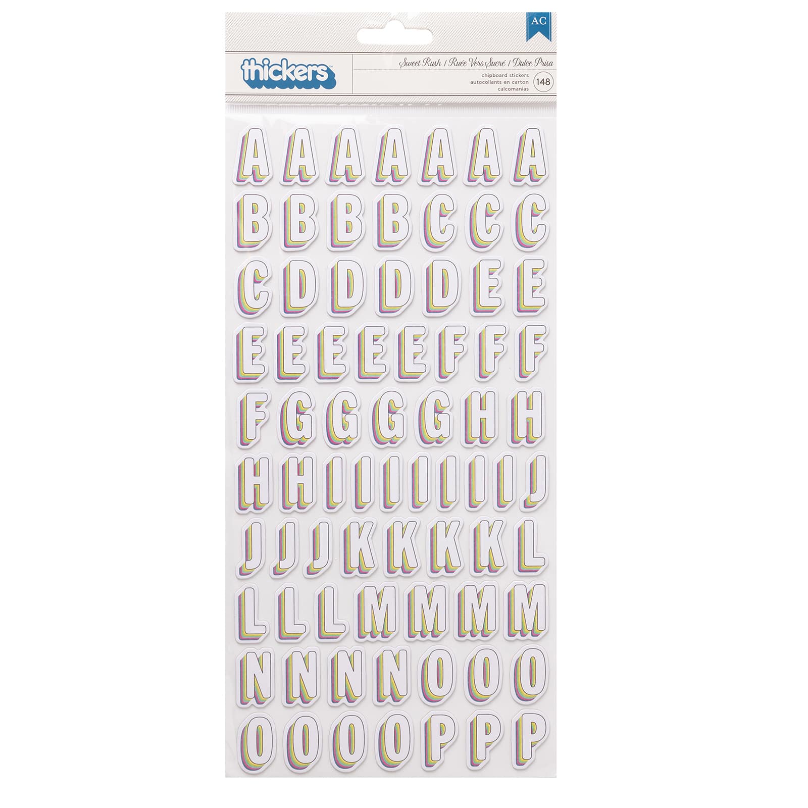 Thickers&#x2122; Sweet Rush Alphabet Chipboard Stickers