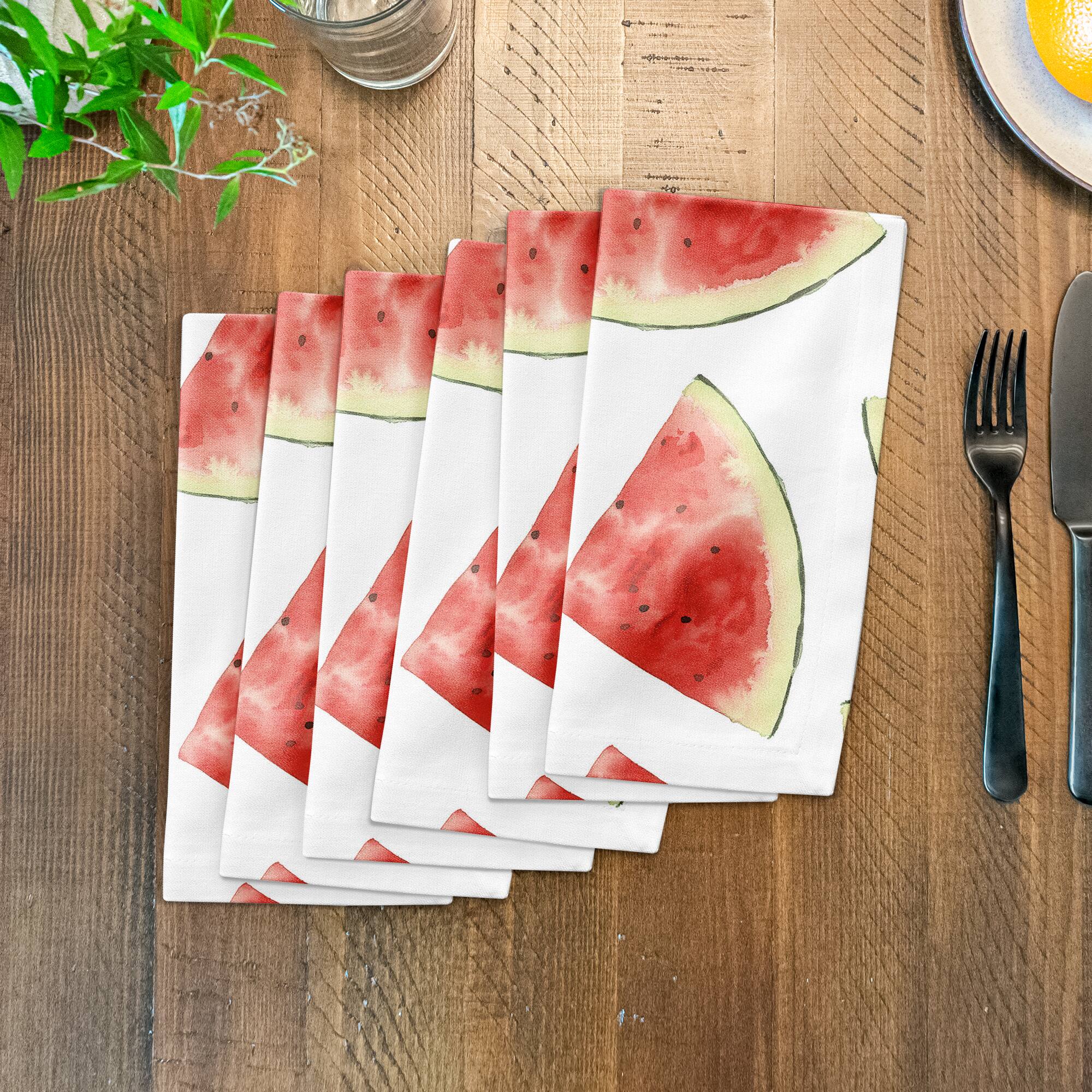 Watermelon Pattern 10" x 10" Cotton Twill Napkin