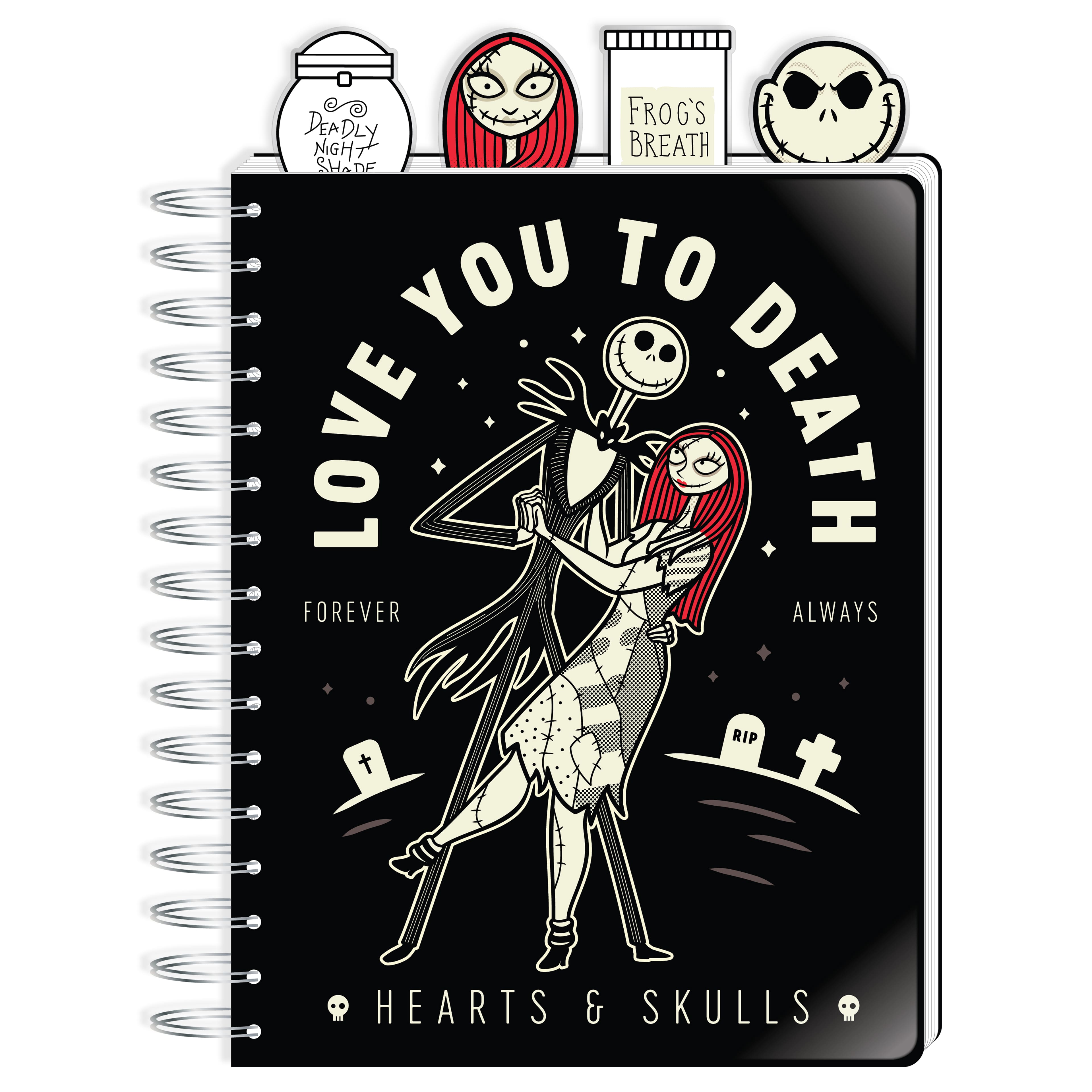 Disney&#xAE; The Nightmare Before Christmas Love You to Death 4-Tab Spiral Journal