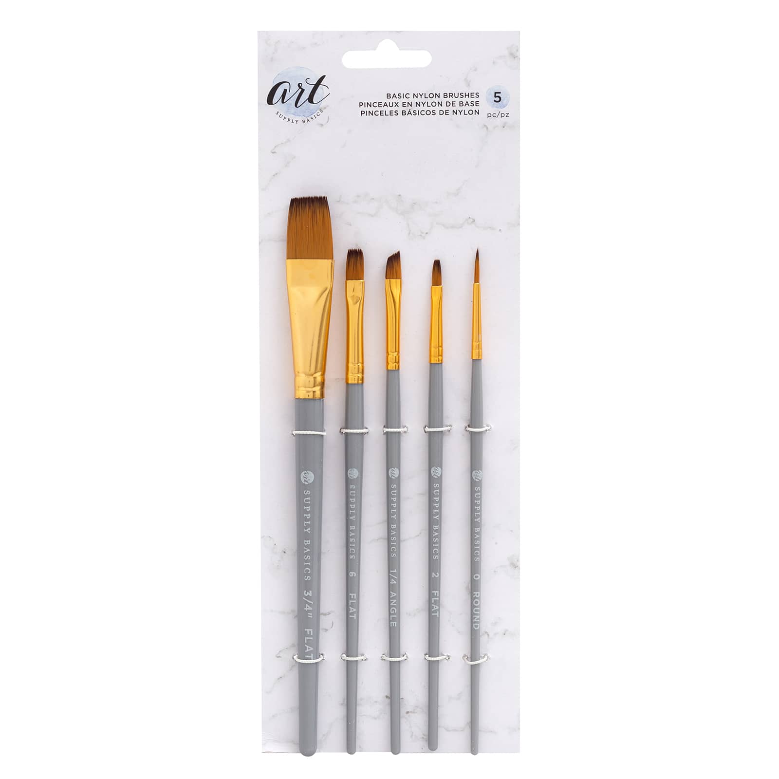 Winsor & Newton 6ct Foundation Water Color Short Handle Brushes