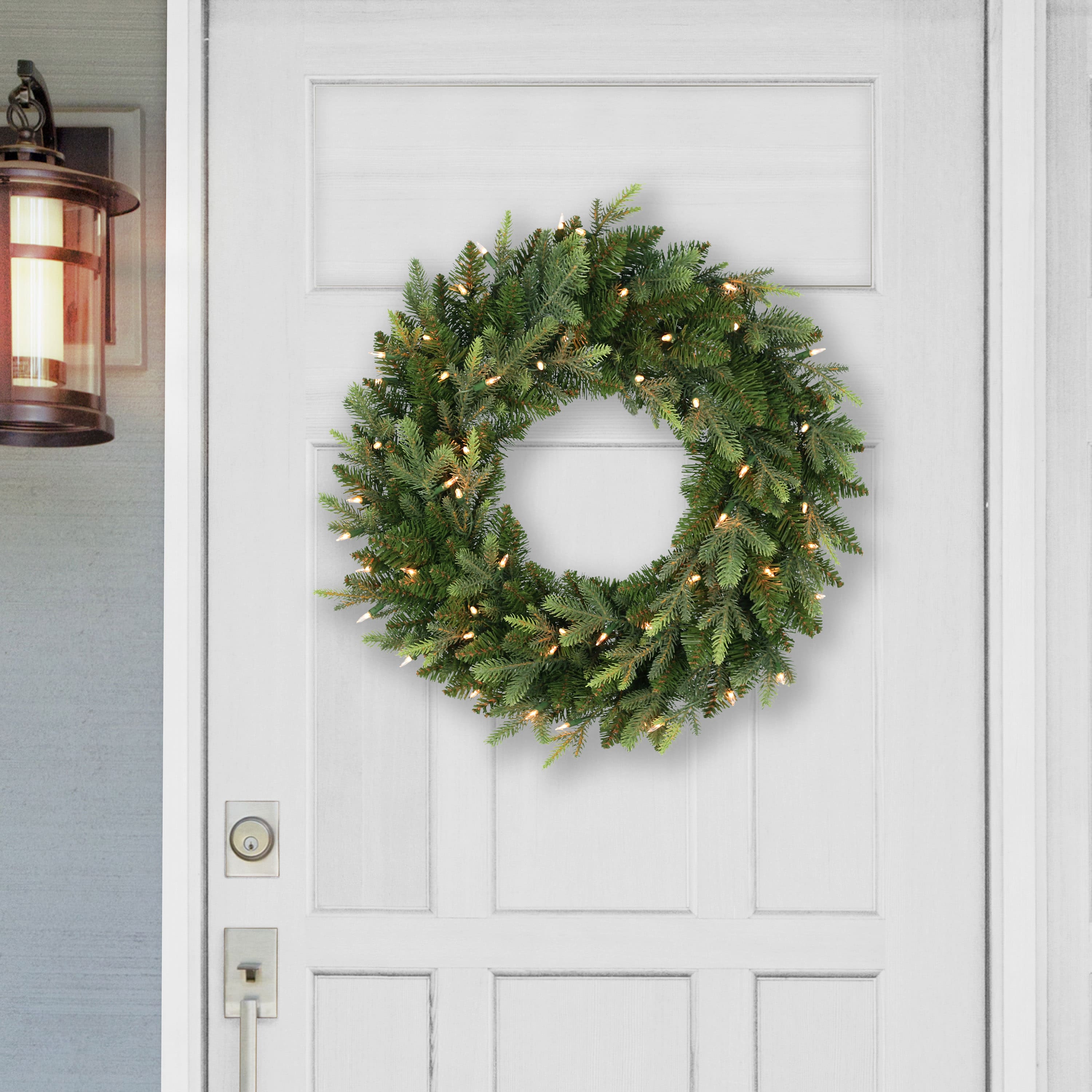 24&#x22; Pre-Lit Balsam Fir Wreath