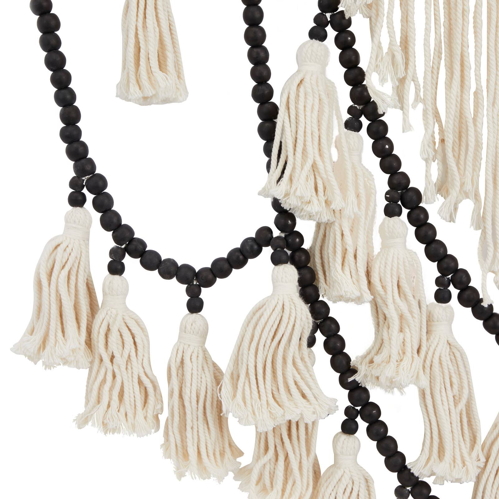 66" Traditional Macramé & Wood Wall Décor