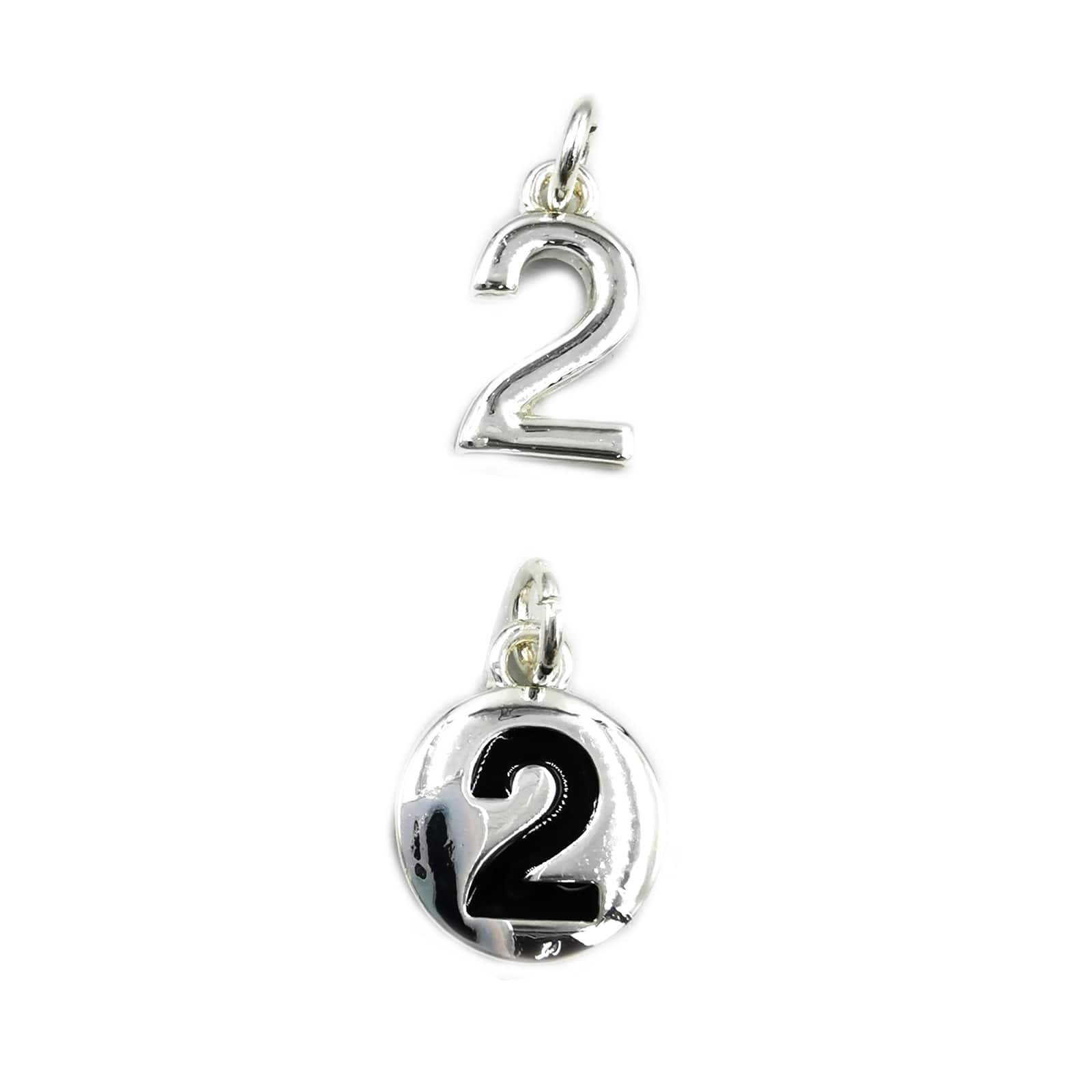 Silver Plated Number Charms by Bead 