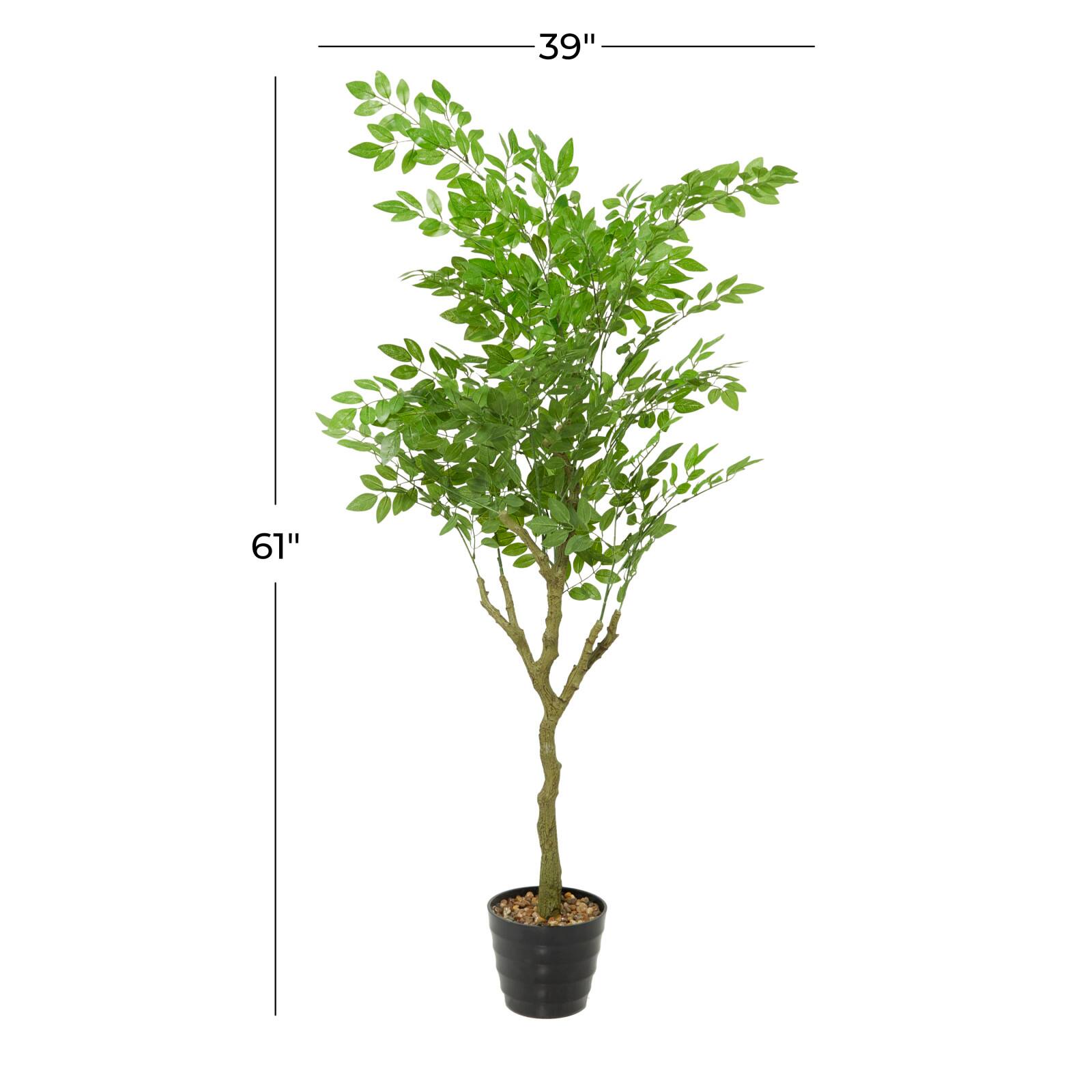 61" Green Vinyl Contemporary Potted Artificial Tree