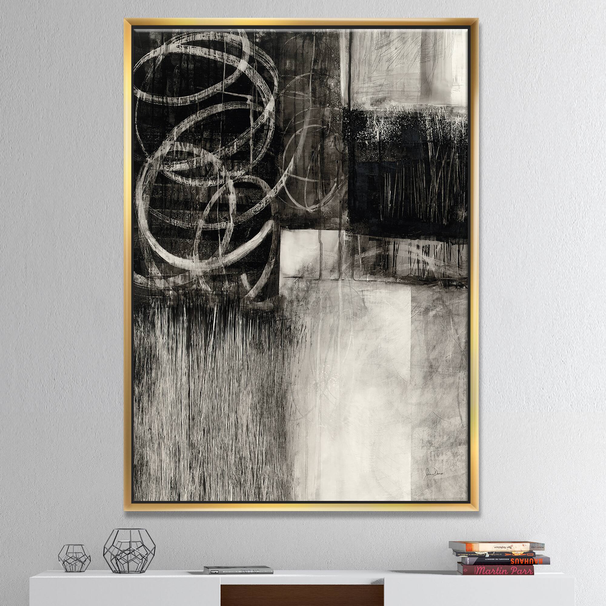 Designart - A Geometric Day I - Mid-Century Modern Canvas in Gold Frame