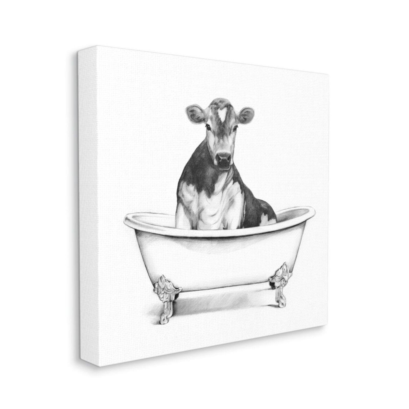 Stupell Industries Cow in Claw Tub Wall Accent