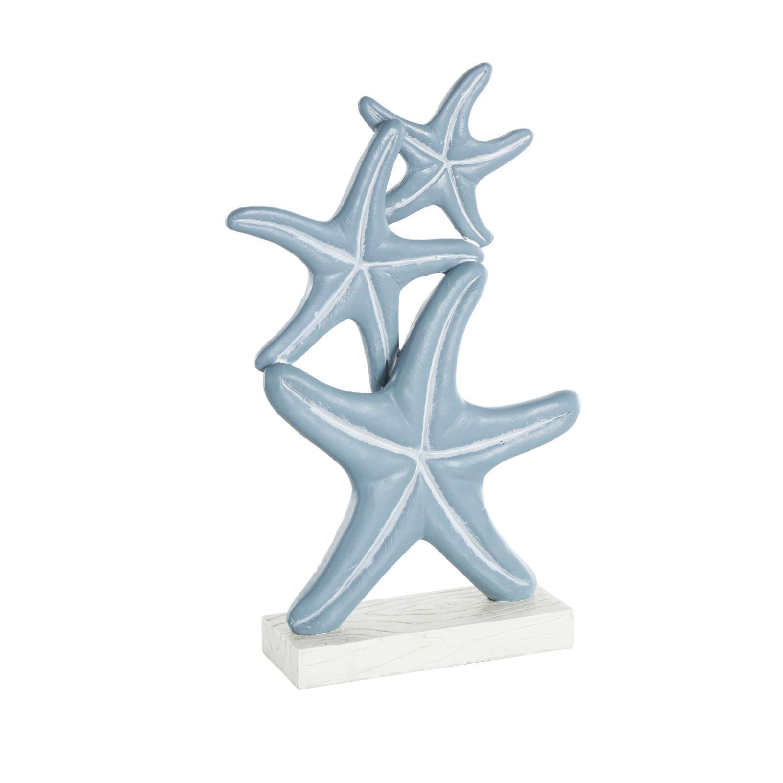 14" Blue Starfish Stacked Sculpture