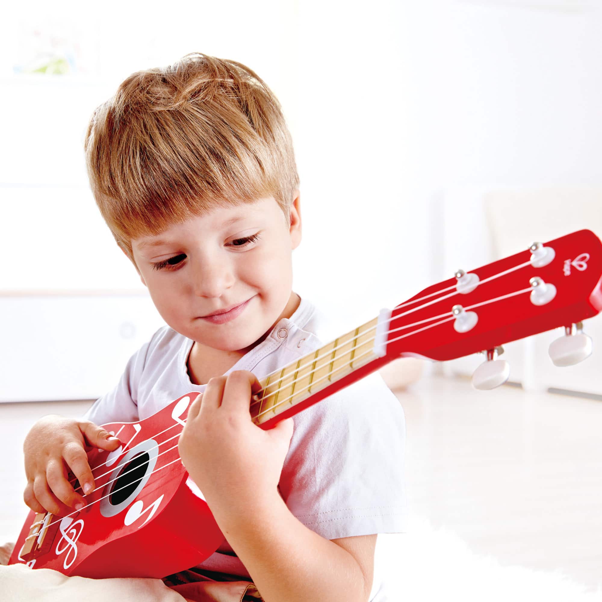 Hape 21" Red Dot Kid's Wooden Toy Ukulele