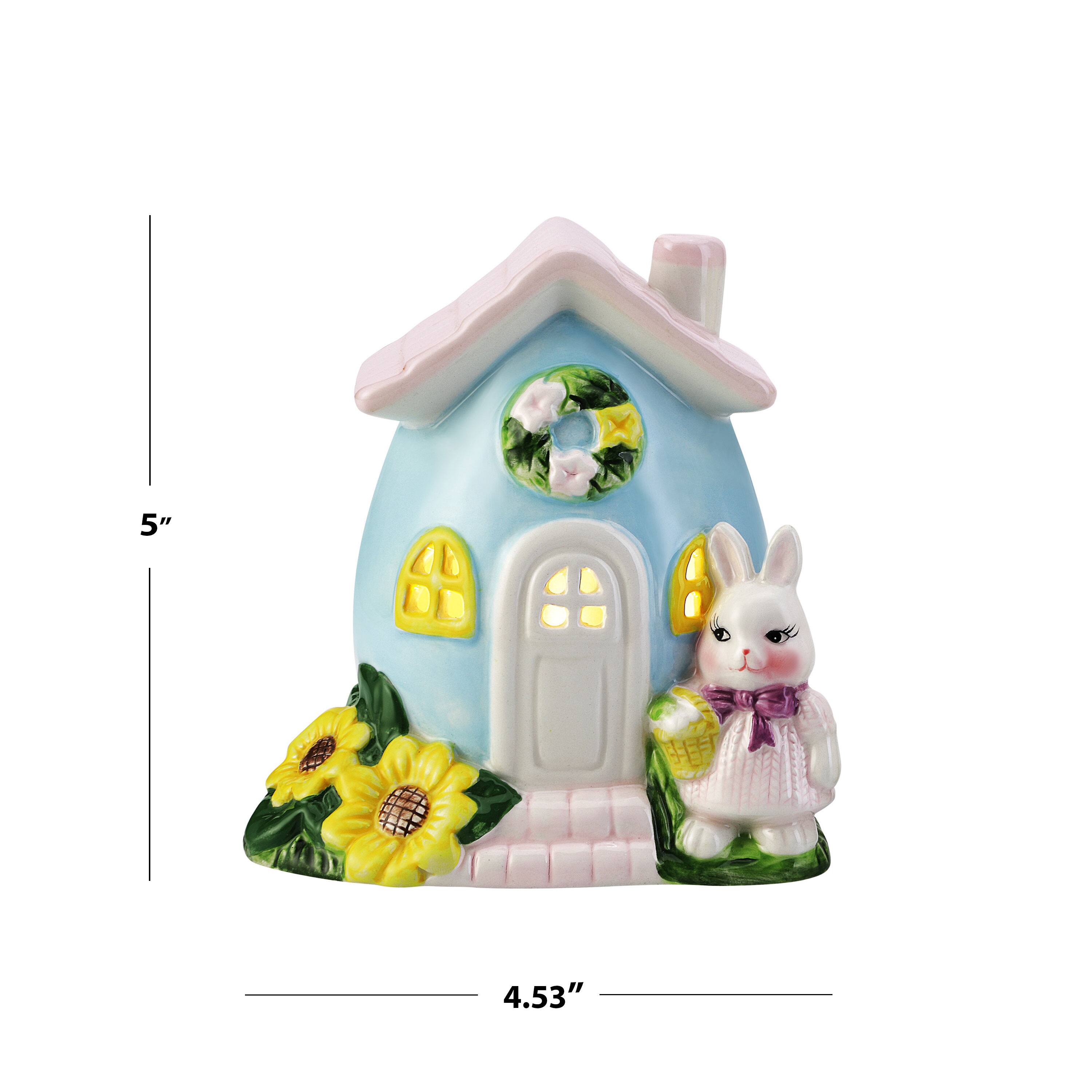 Mr. Cottontail 5" Ceramic Bunny Cottages Set