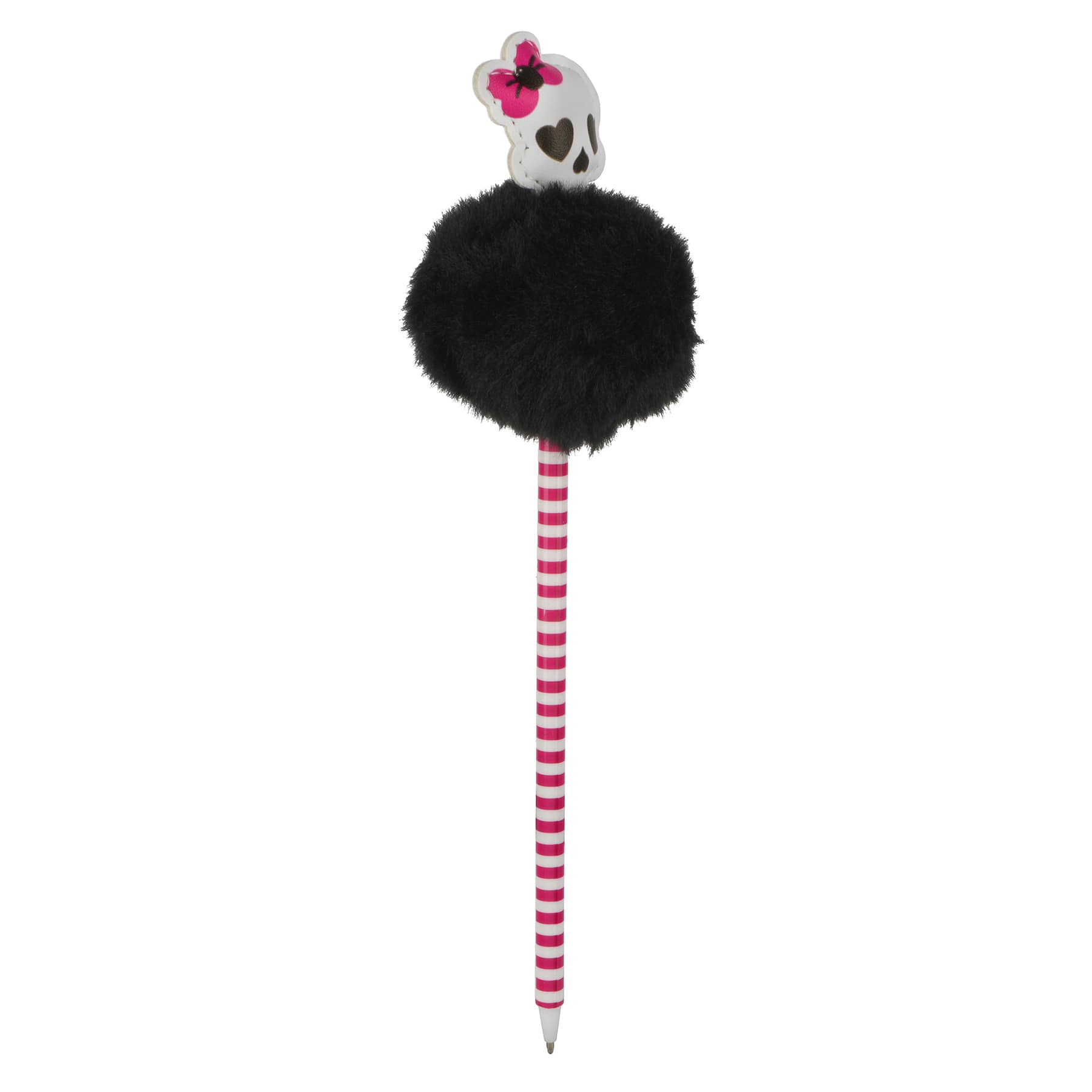 8&#x22; Black &#x26; White Skull Pom Pom Pen by Creatology&#x2122;