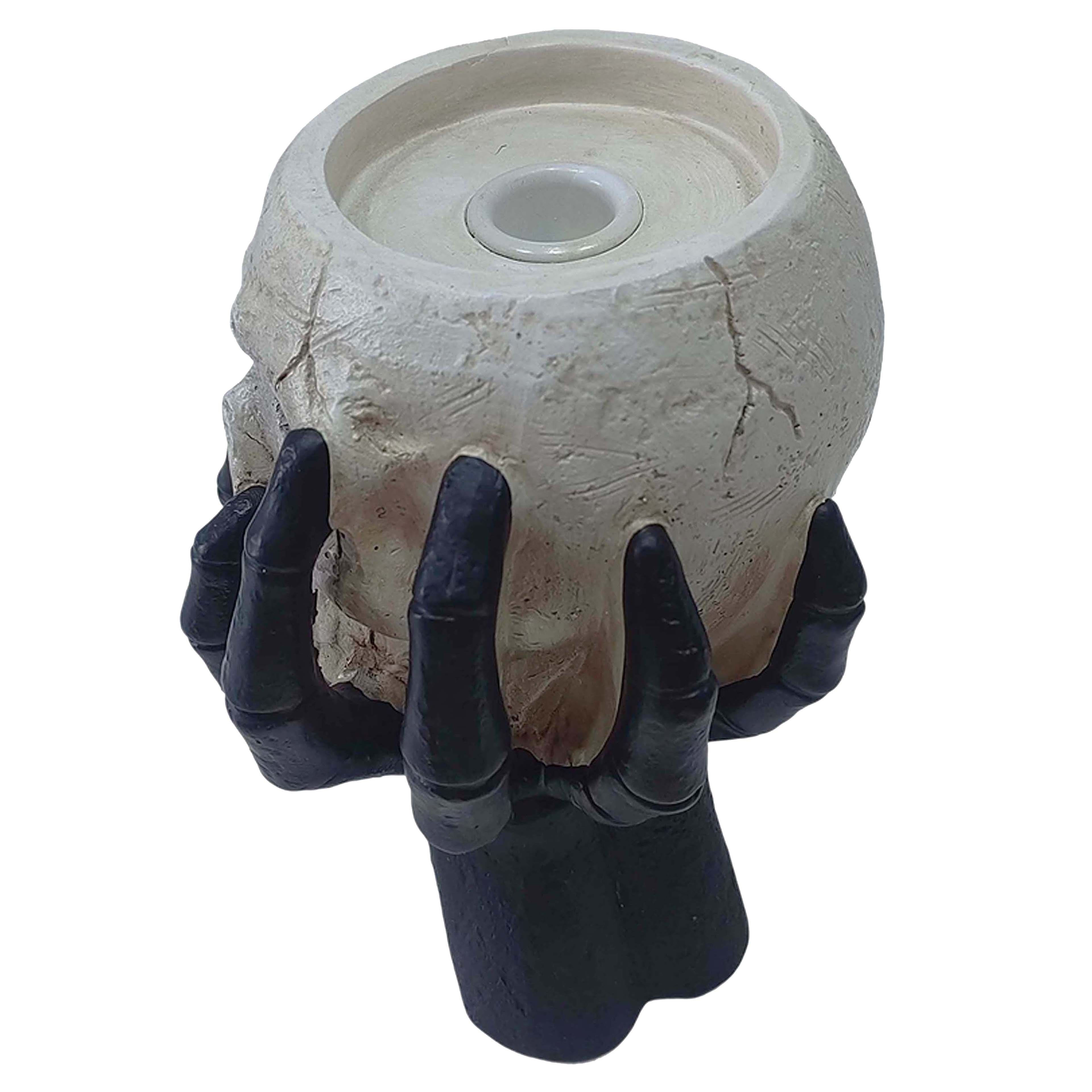 7.5&#x22; Hands &#x26; Skull Candle Holder by Ashland&#xAE;