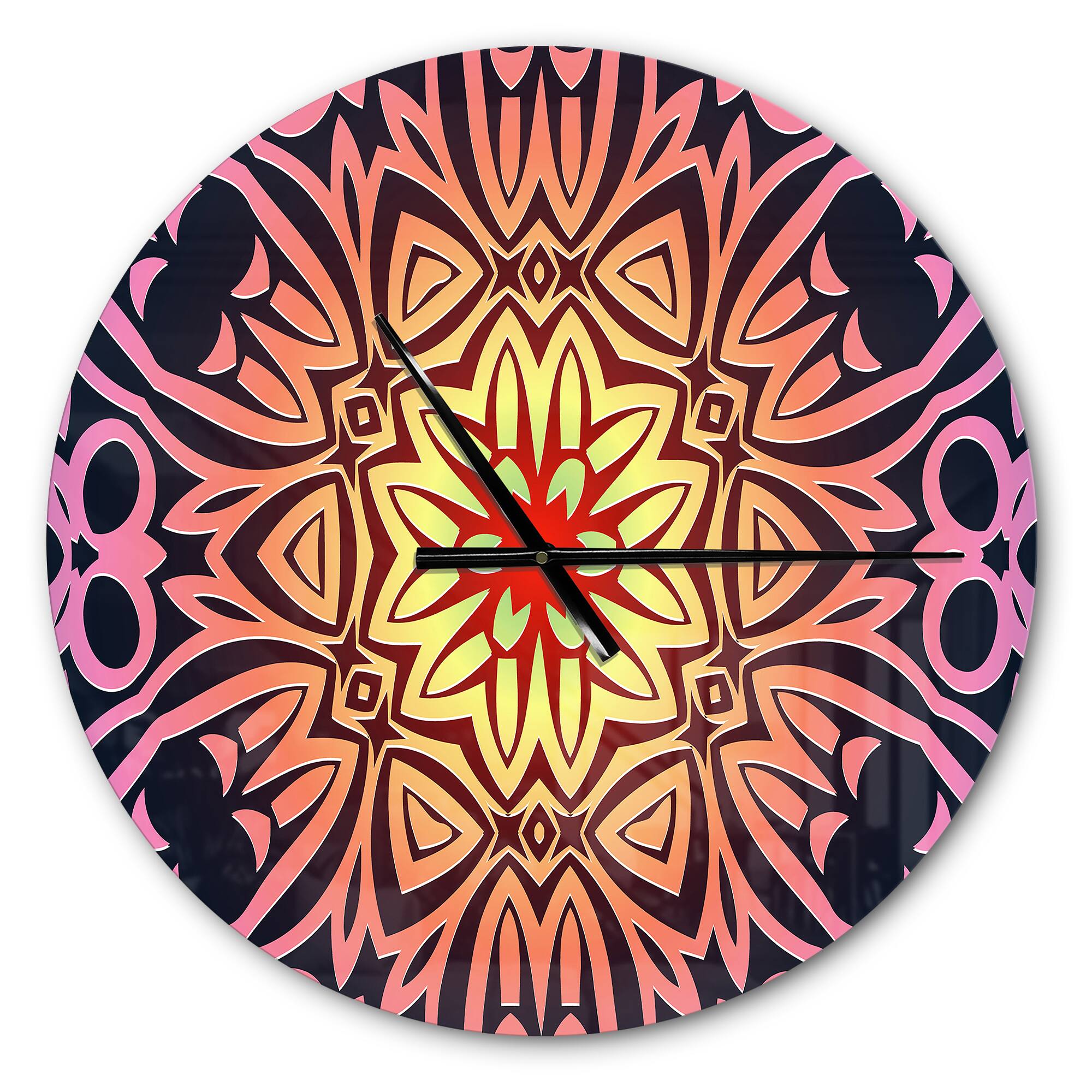 Designart 'Abstract Geometric Flower Modern Wall Clock