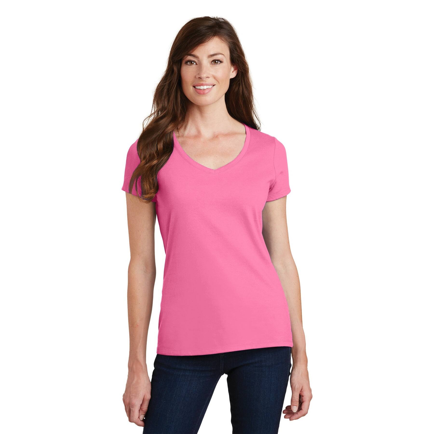Port &#x26; Company&#xAE; Fan Favorite&#x2122; Ladies V-Neck T-Shirt