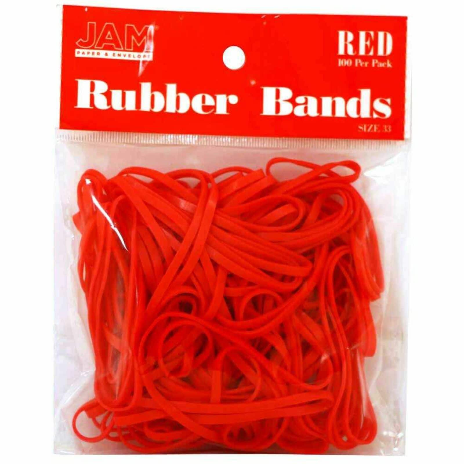 JAM Paper Size 33 Rubber Bands, 3 packs of 100ct.