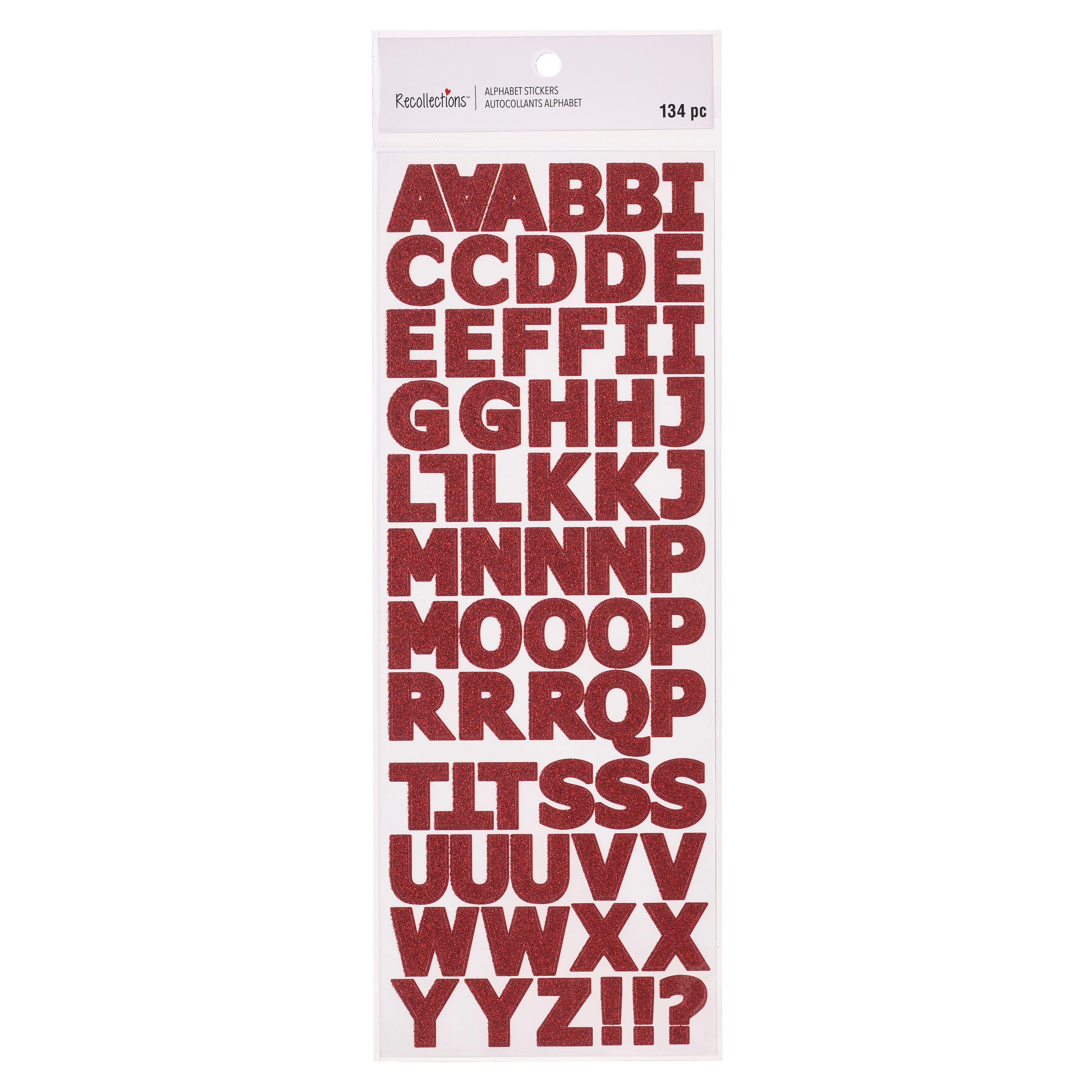 Red Glitter Alphabet Stickers by Recollections&#x2122;