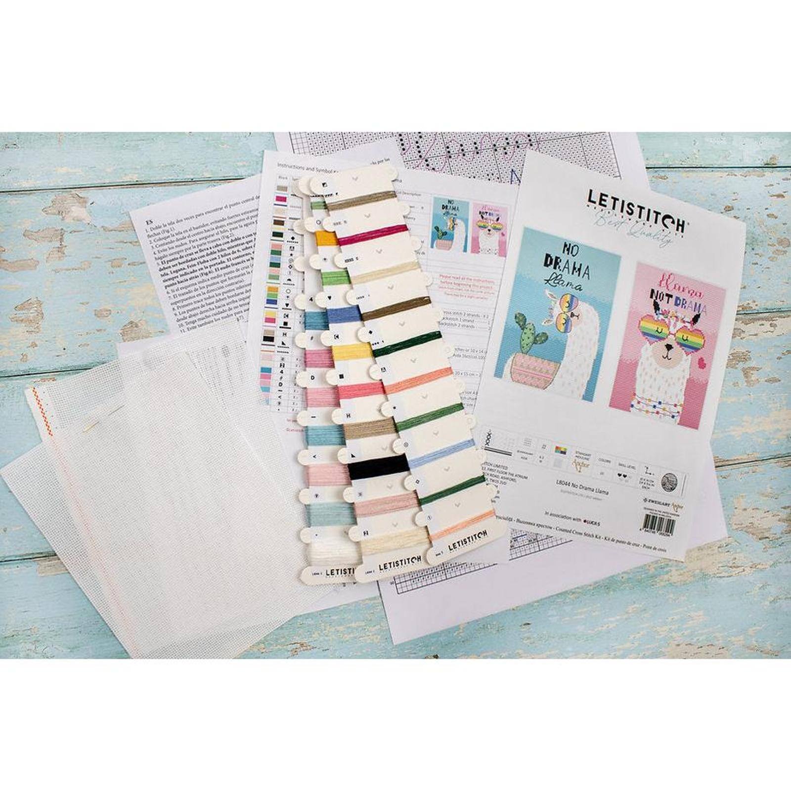 Letistitch No drama Llama Counted Cross Stitch Kit