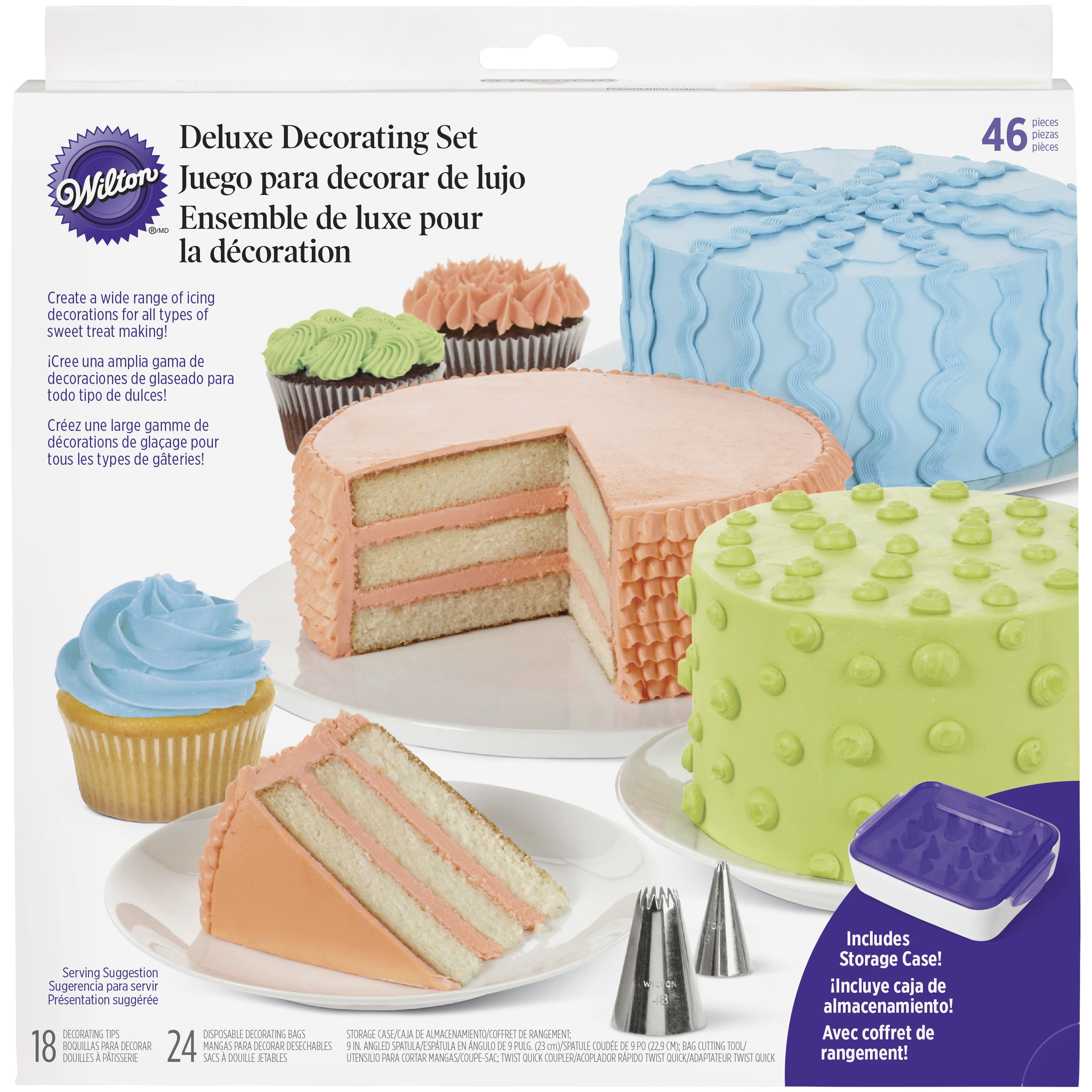 Wilton Deluxe 46-Piece Cake Decorating Set, Purple