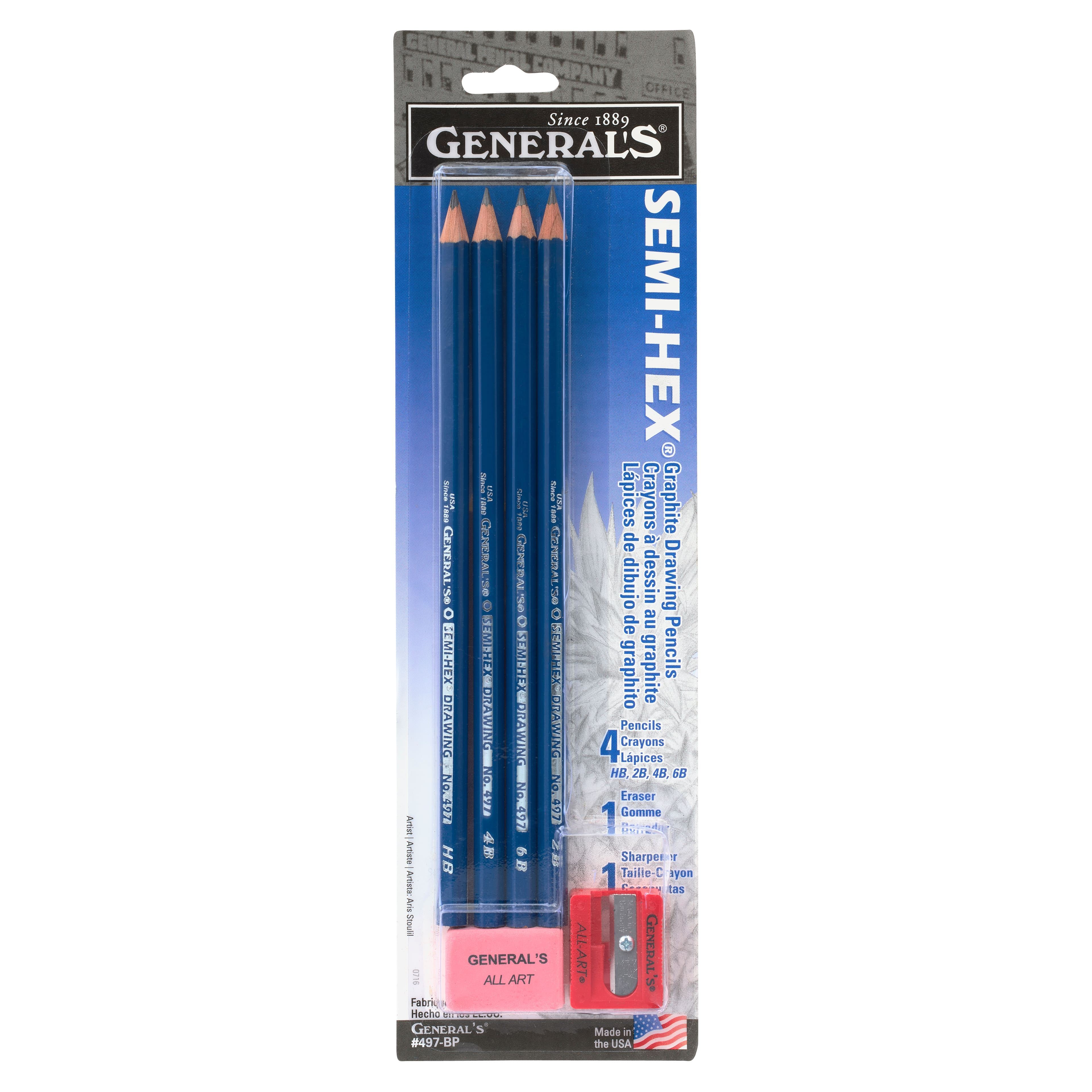 General&#x27;s&#xAE; Semi-Hex&#xAE; Classic Graphite Drawing Pencil Set