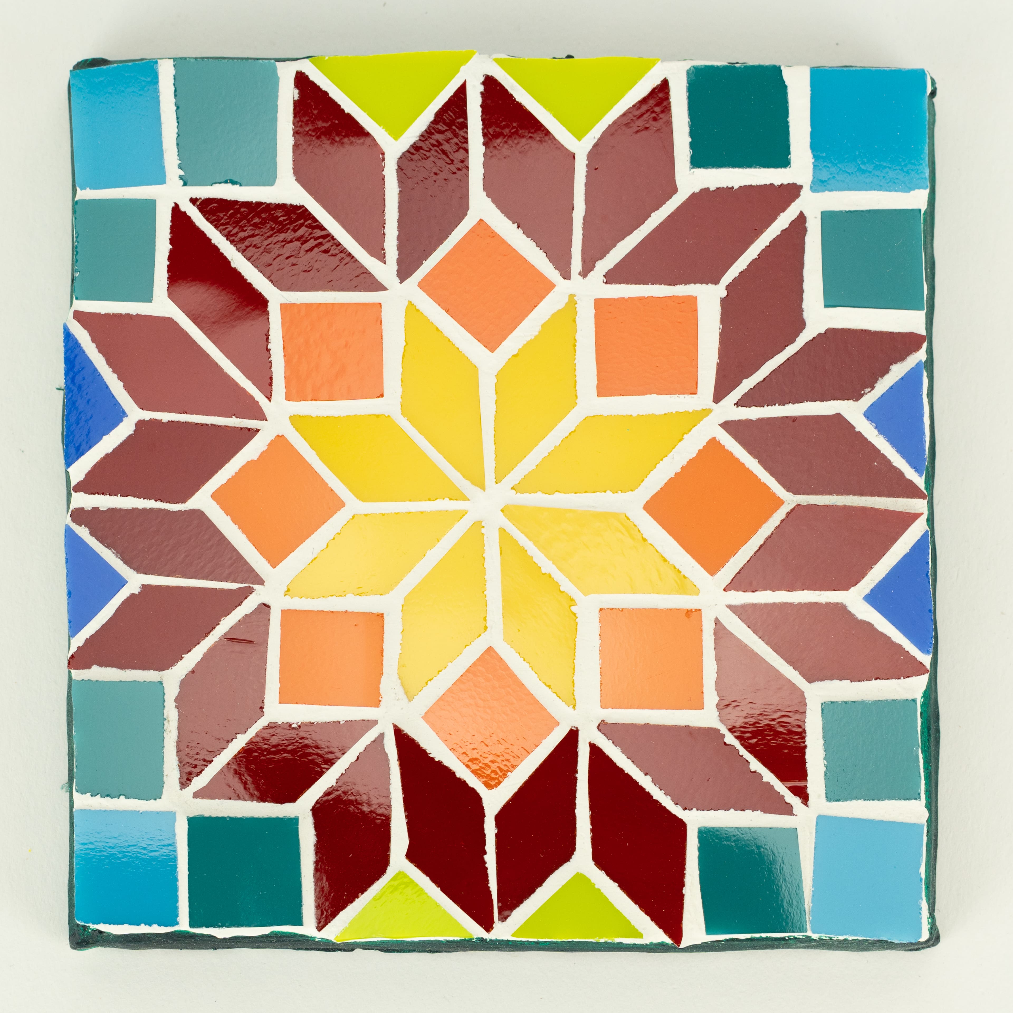 Oceanside Compatible&#x2122; Small Aqua Mosaic Stained Glass Squares, 8oz.