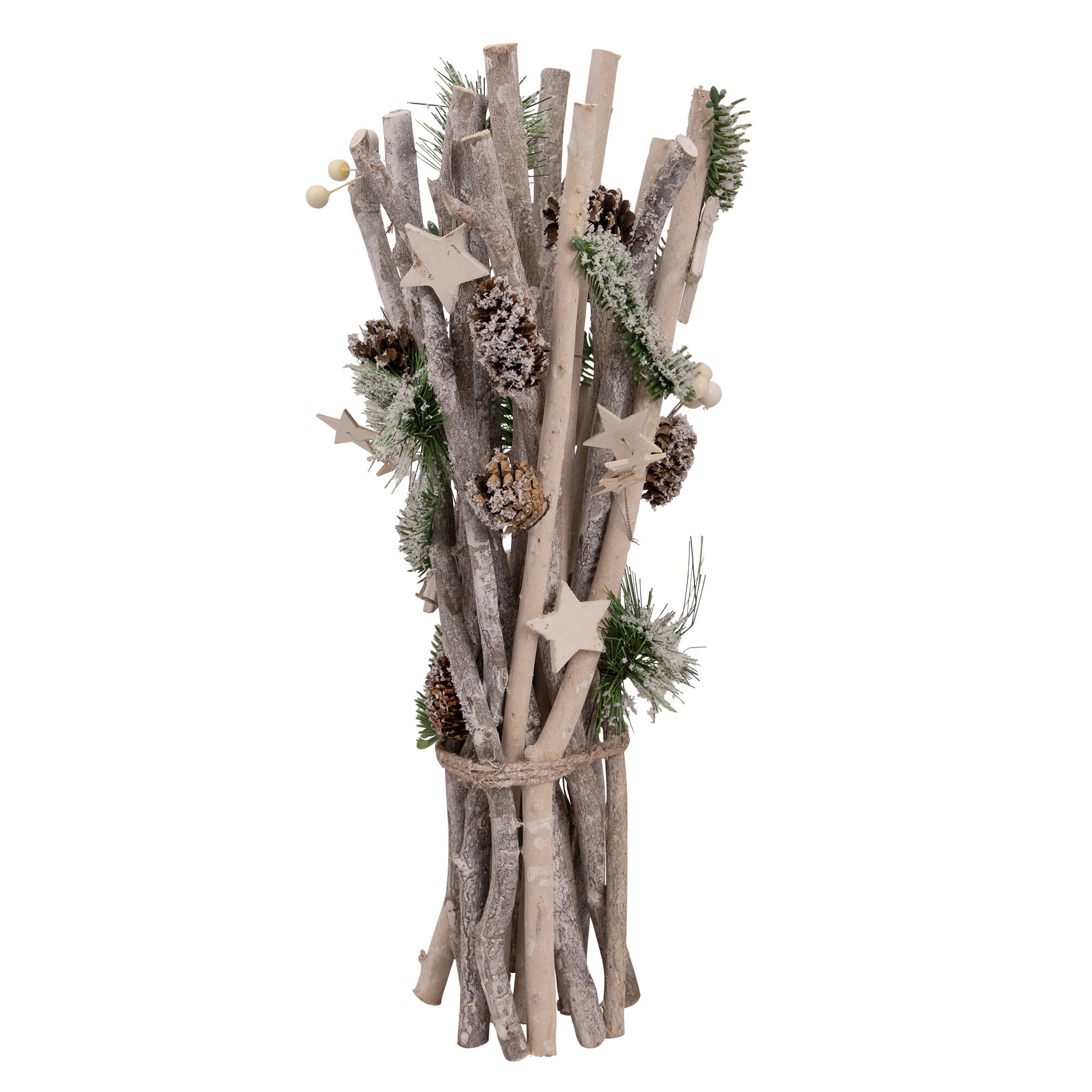 18" Natural Branch Christmas Bundle with Stars and Berries