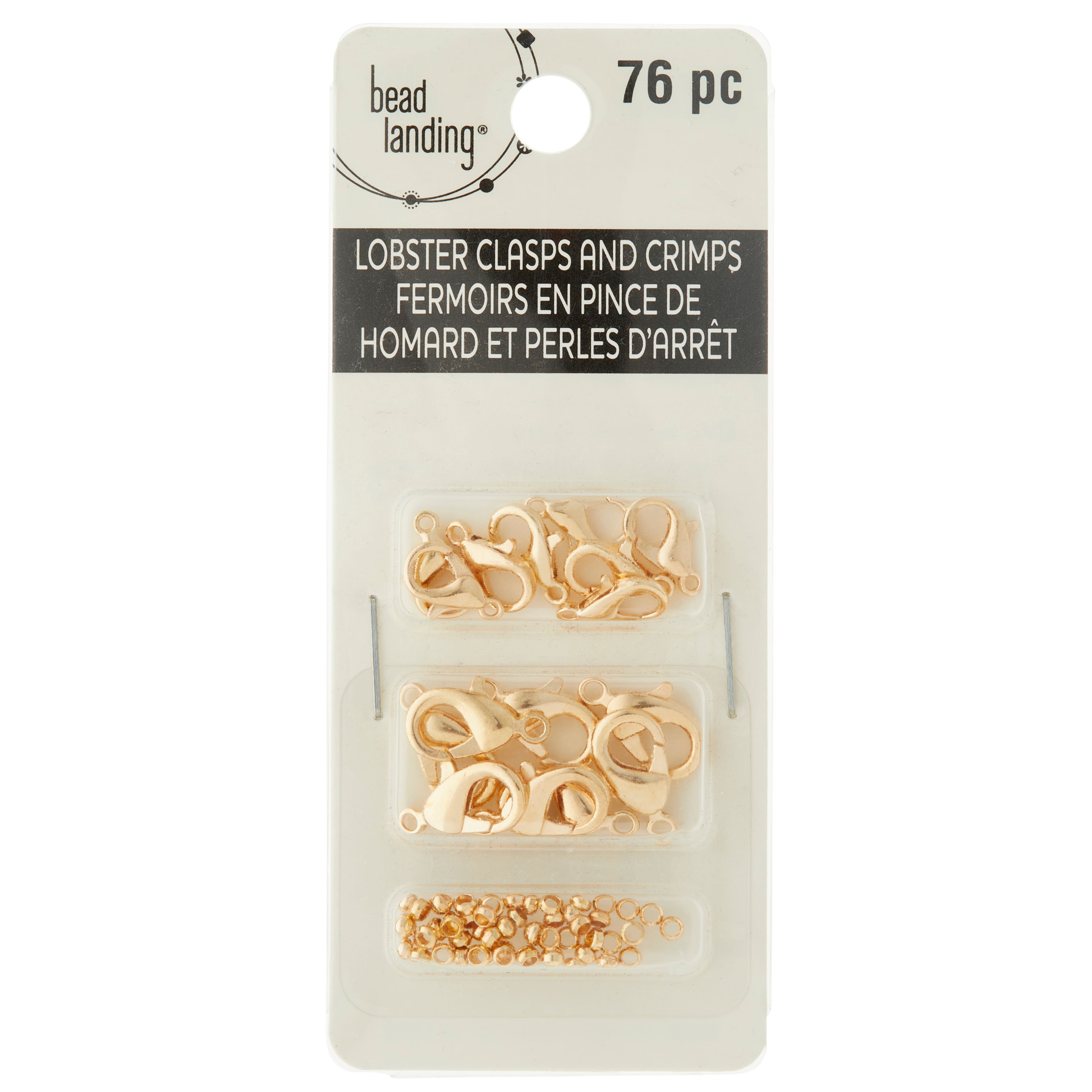 12 Pack: Gold Lobster Clasps &#x26; Crimp Beads by Bead Landing&#x2122;