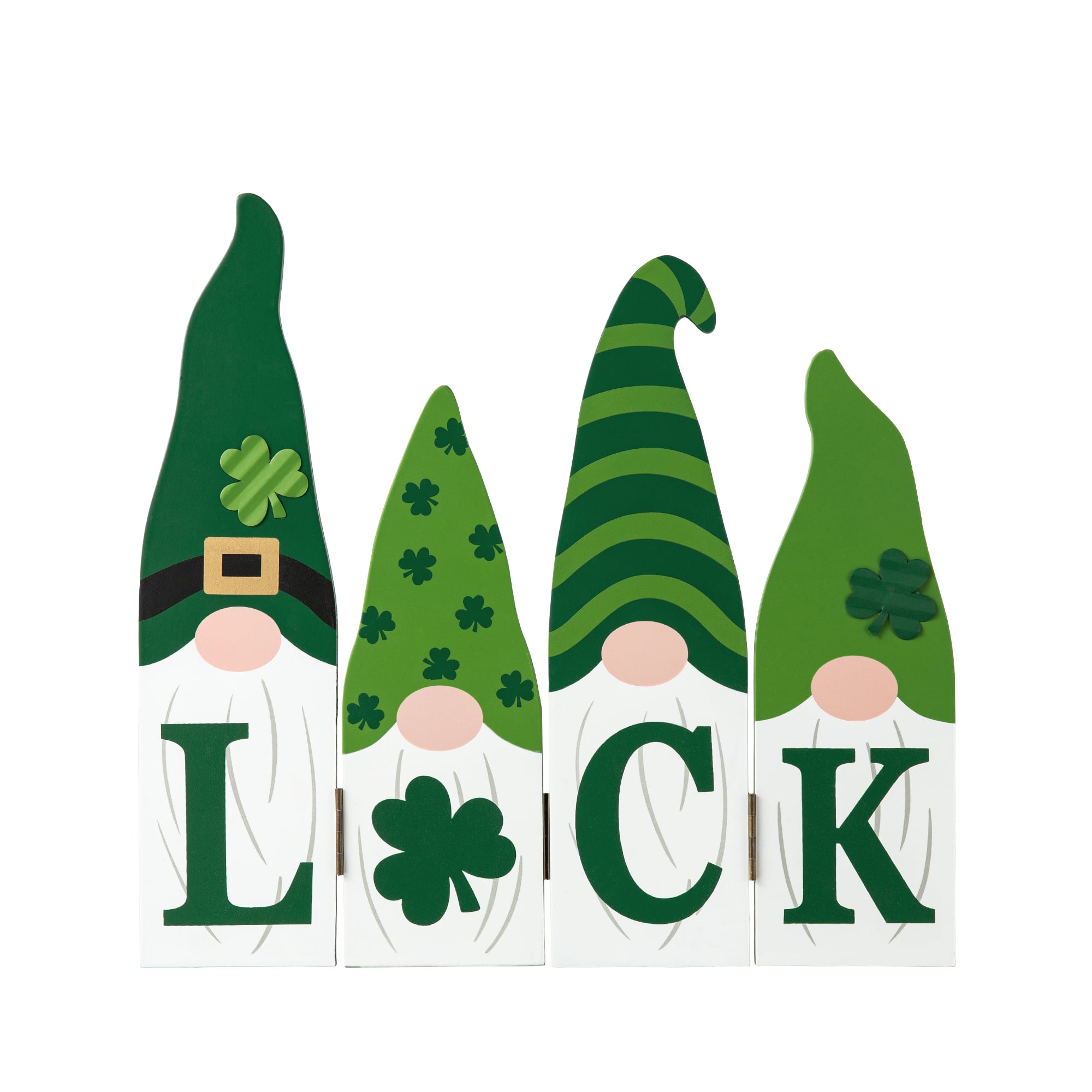 Glitzhome&#xAE; 12.25&#x22; St. Patrick&#x27;s Wooden Luck Shamrock Gnome Table Decor