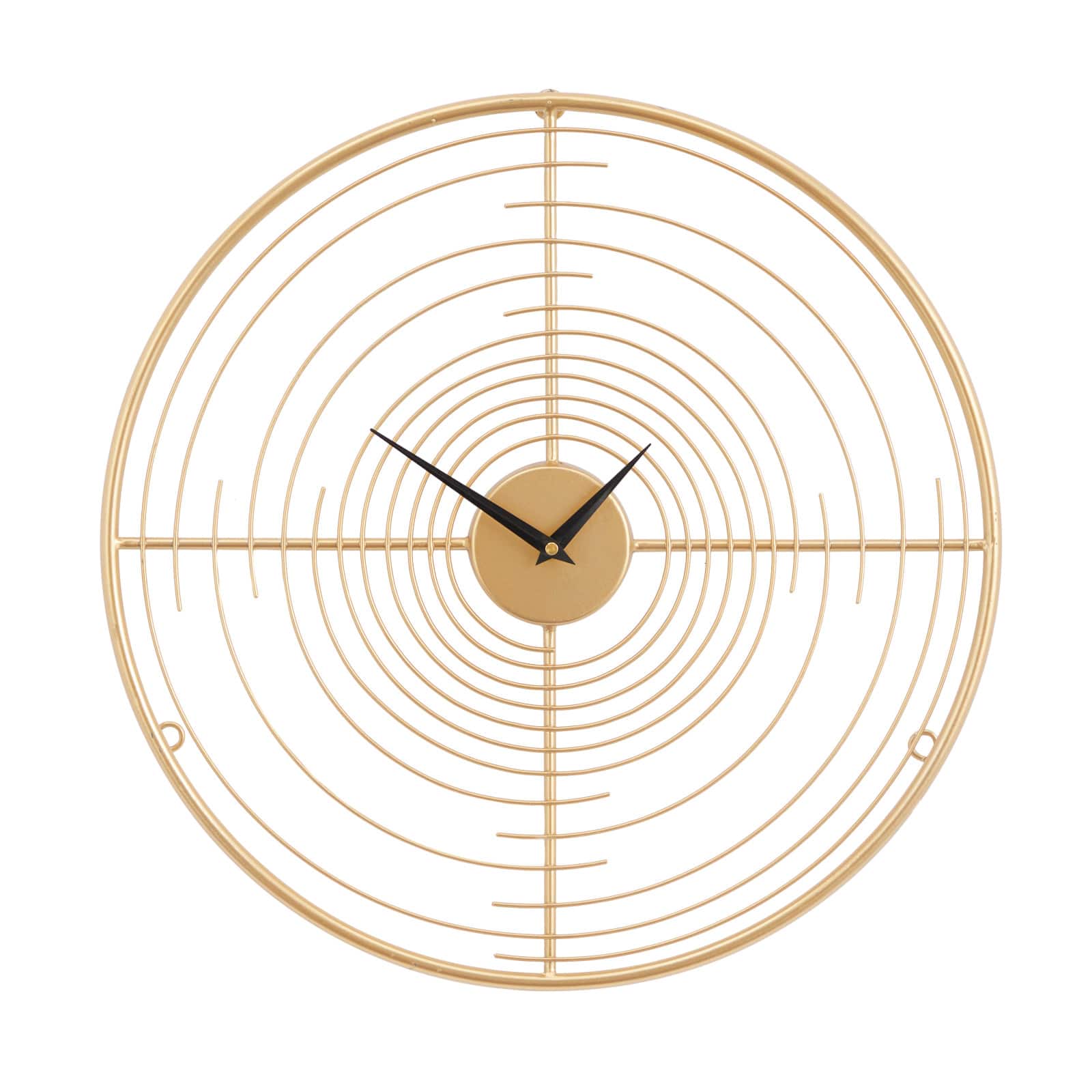 Gold Iron Contemporary Wall Clock, 20" x 20" x 2"