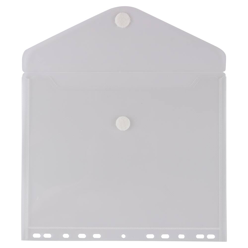 JAM Paper 8.5" x 11" Clear Plastic Hook & Loop Closure Envelopes, 12ct.