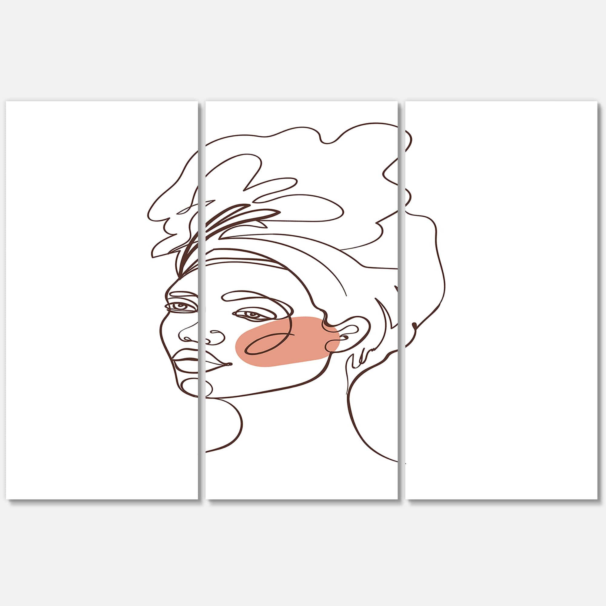 Designart - One Line Portrait of African American Woman III