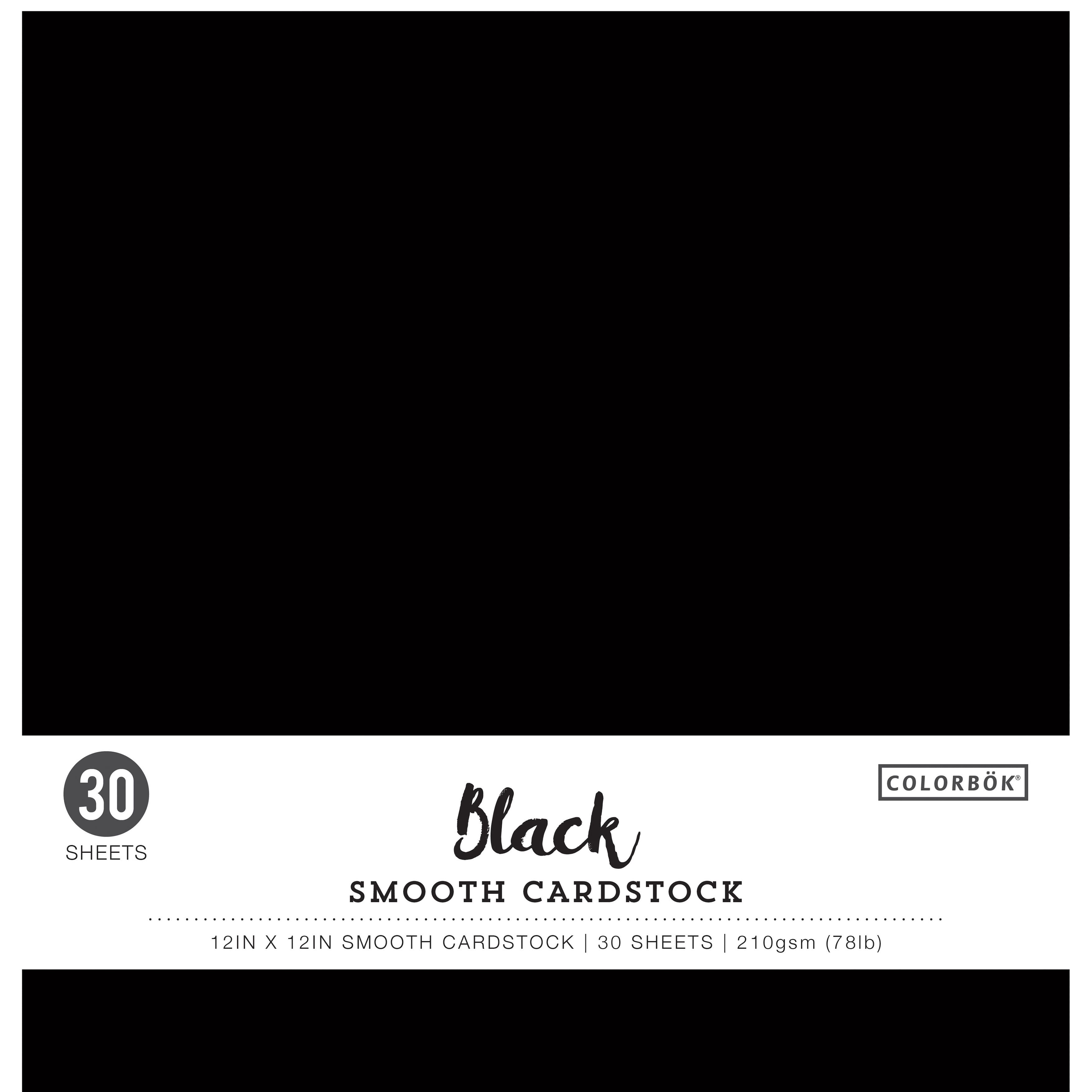 Colorbok® Black 12" x 12" Smooth Cardstock, 30 Sheets