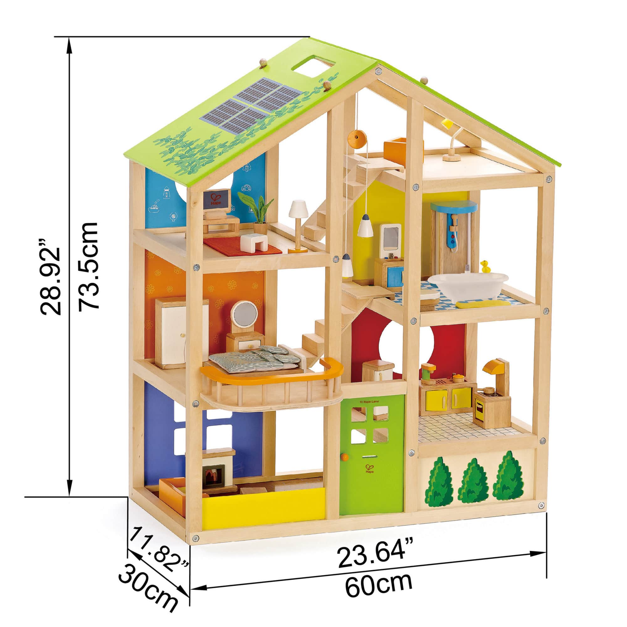 Hape All Seasons Wooden Dollhouse Playset