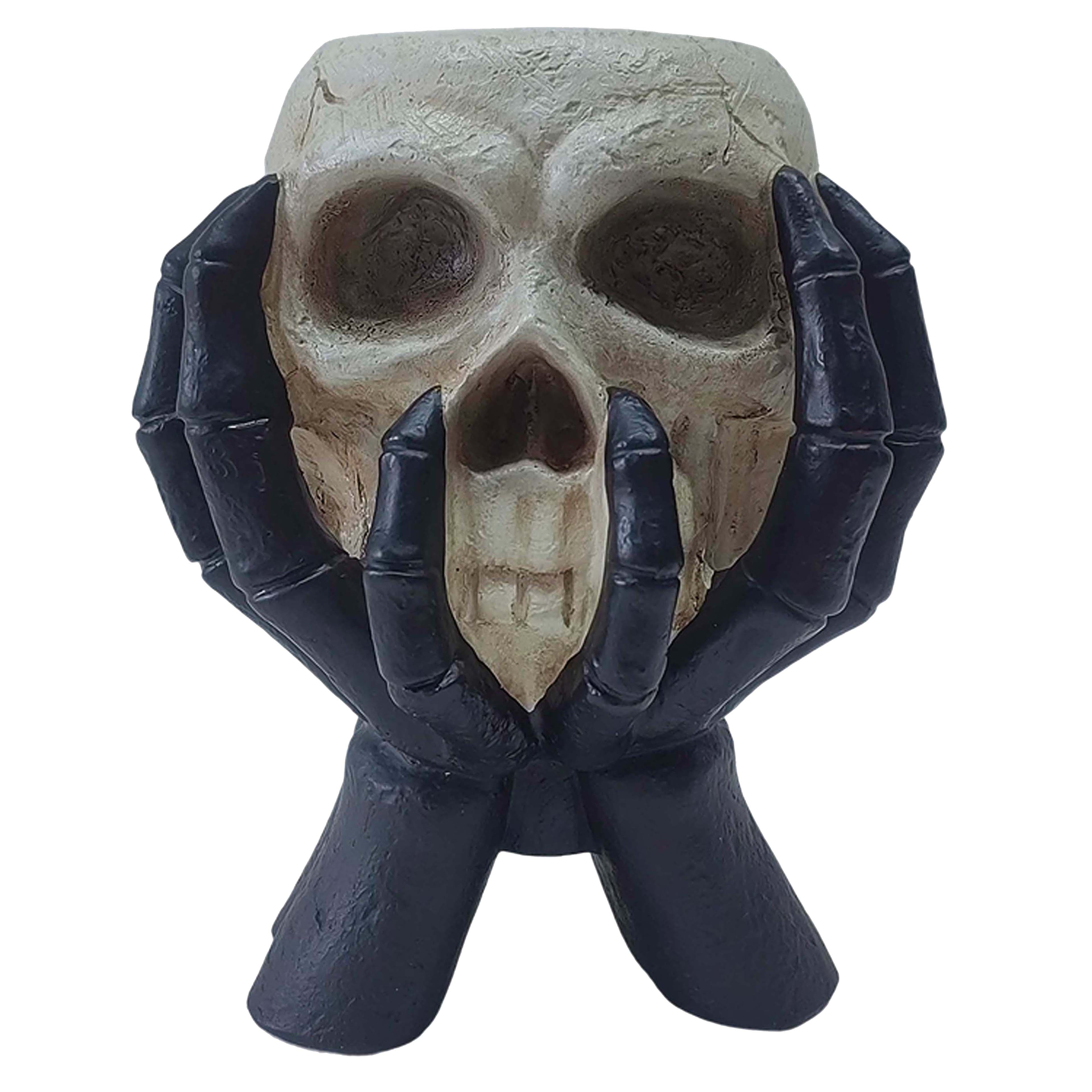 7.5&#x22; Hands &#x26; Skull Candle Holder by Ashland&#xAE;