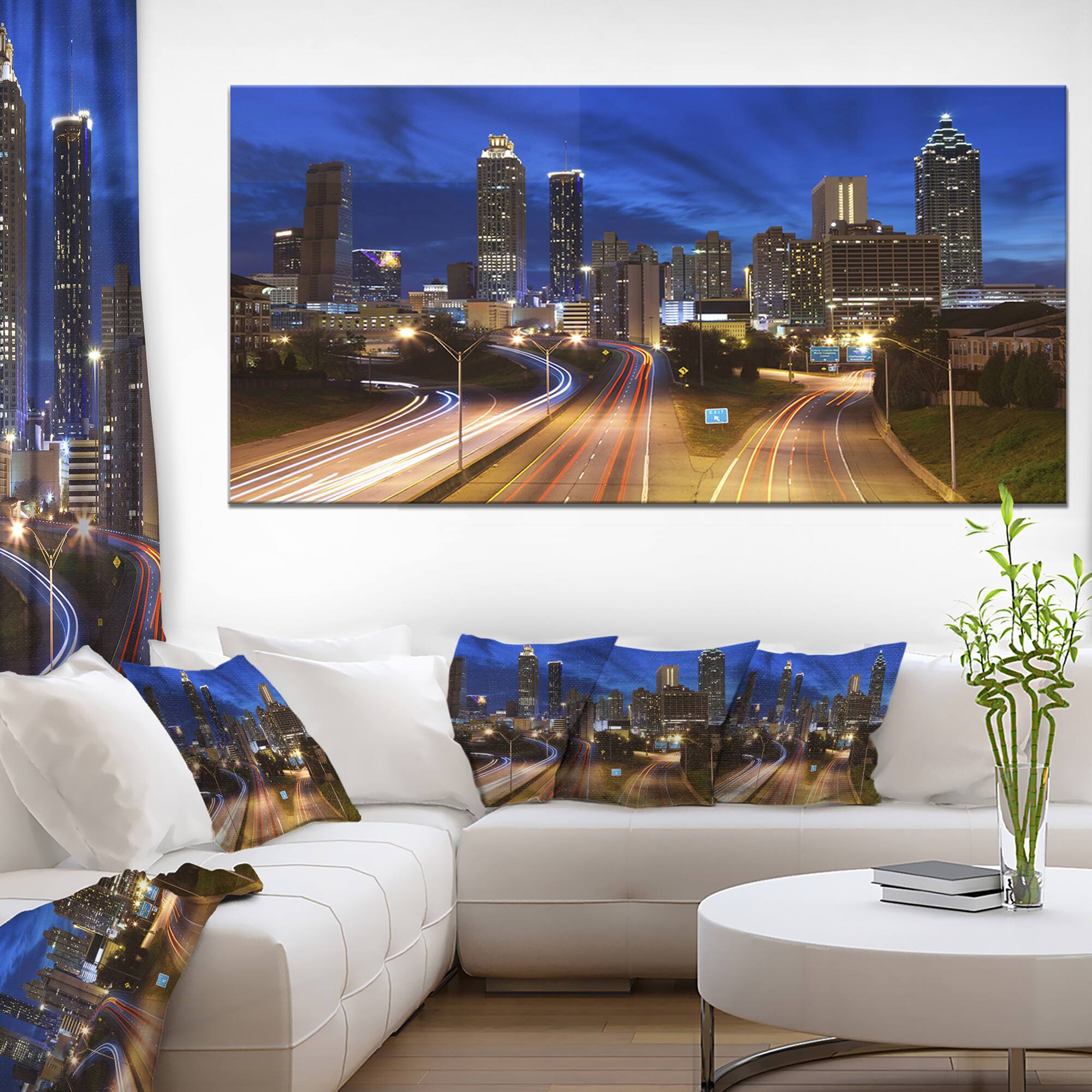 Designart - Atlanta Skyline Twilight Blue Hour - Cityscape Canvas Print