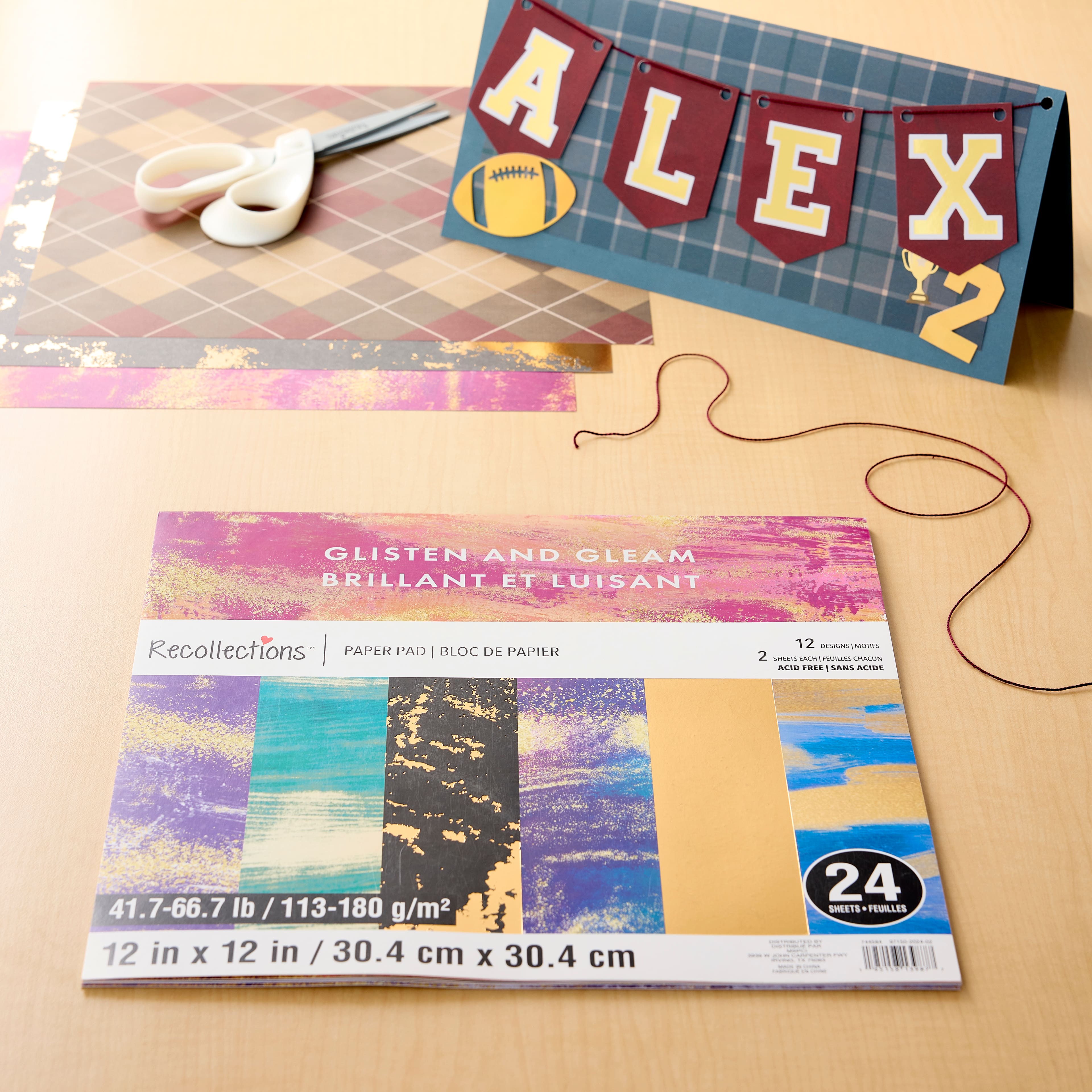 12&#x22; x 12&#x22; Glisten &#x26; Gleam Paper Pad by Recollections&#x2122;, 24 Sheets