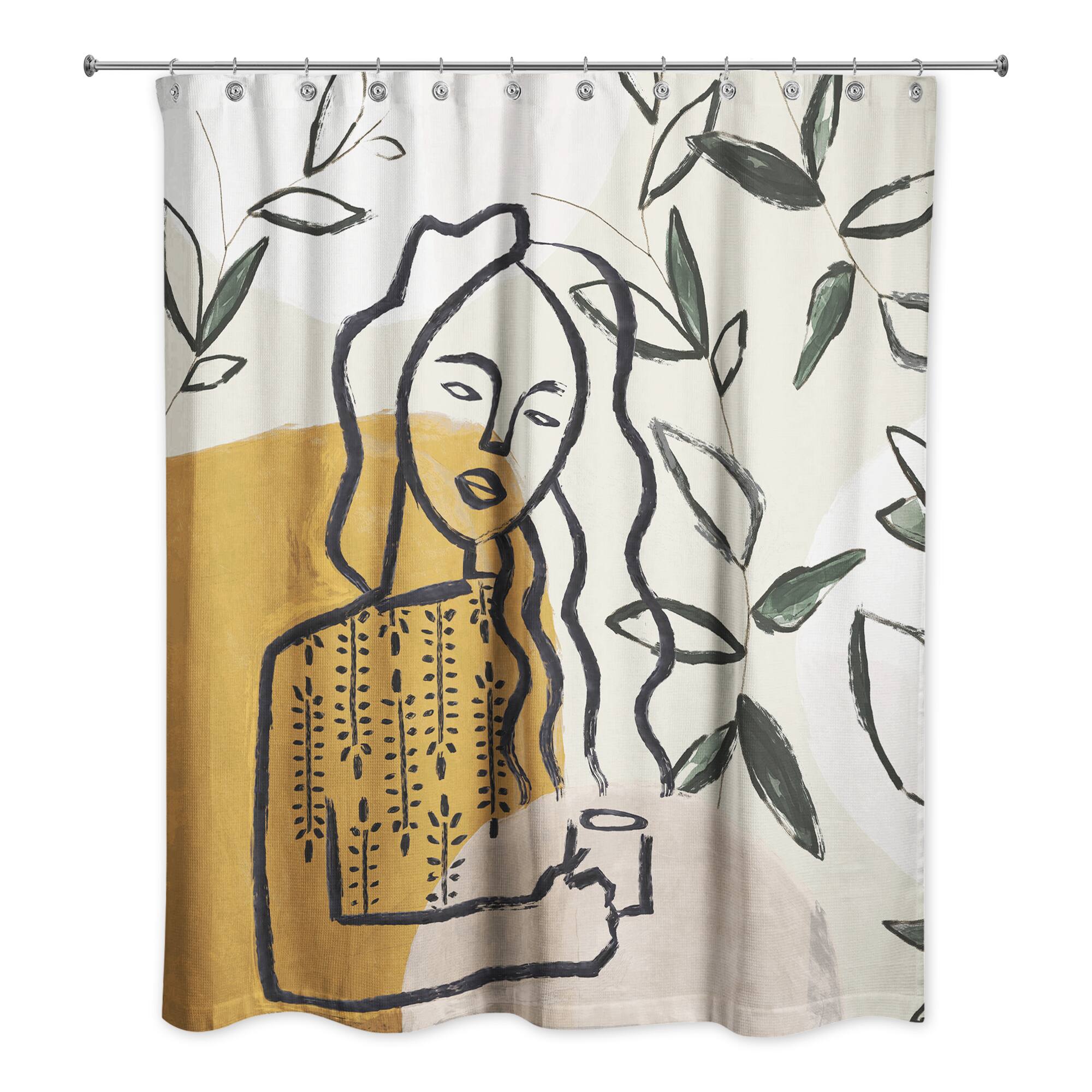 Earthy Abstract Figure II 71" x 74" Shower Curtain