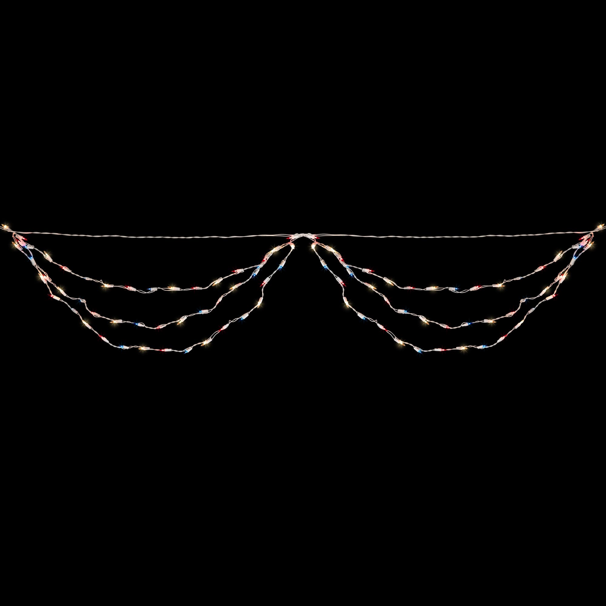 100ct. Red, Blue and Clear 4th of July Mini Swag Lights