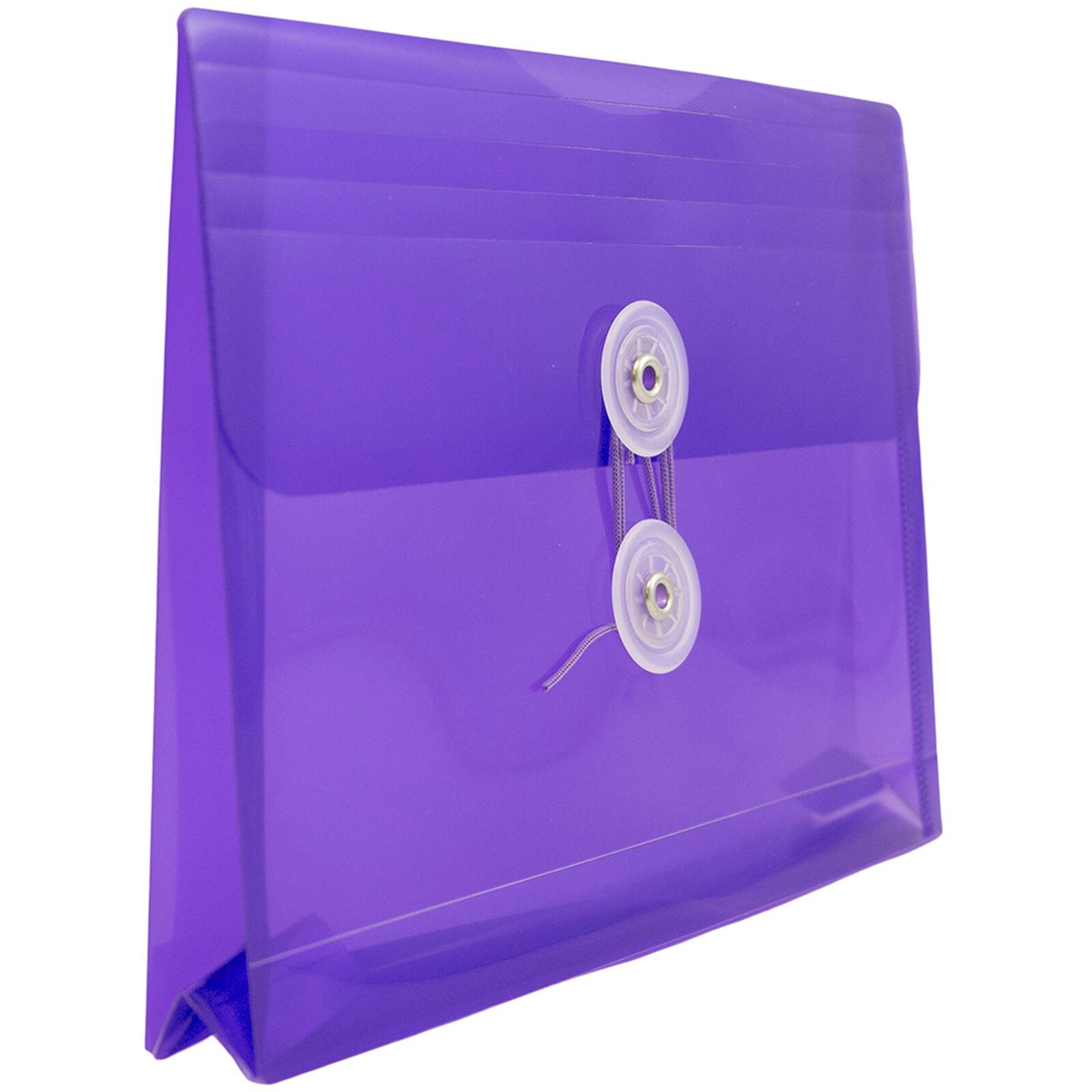 JAM Paper 5.25&#x22; x 7.5&#x22; Booklet Plastic Envelopes with Button and String Closure, 24ct.